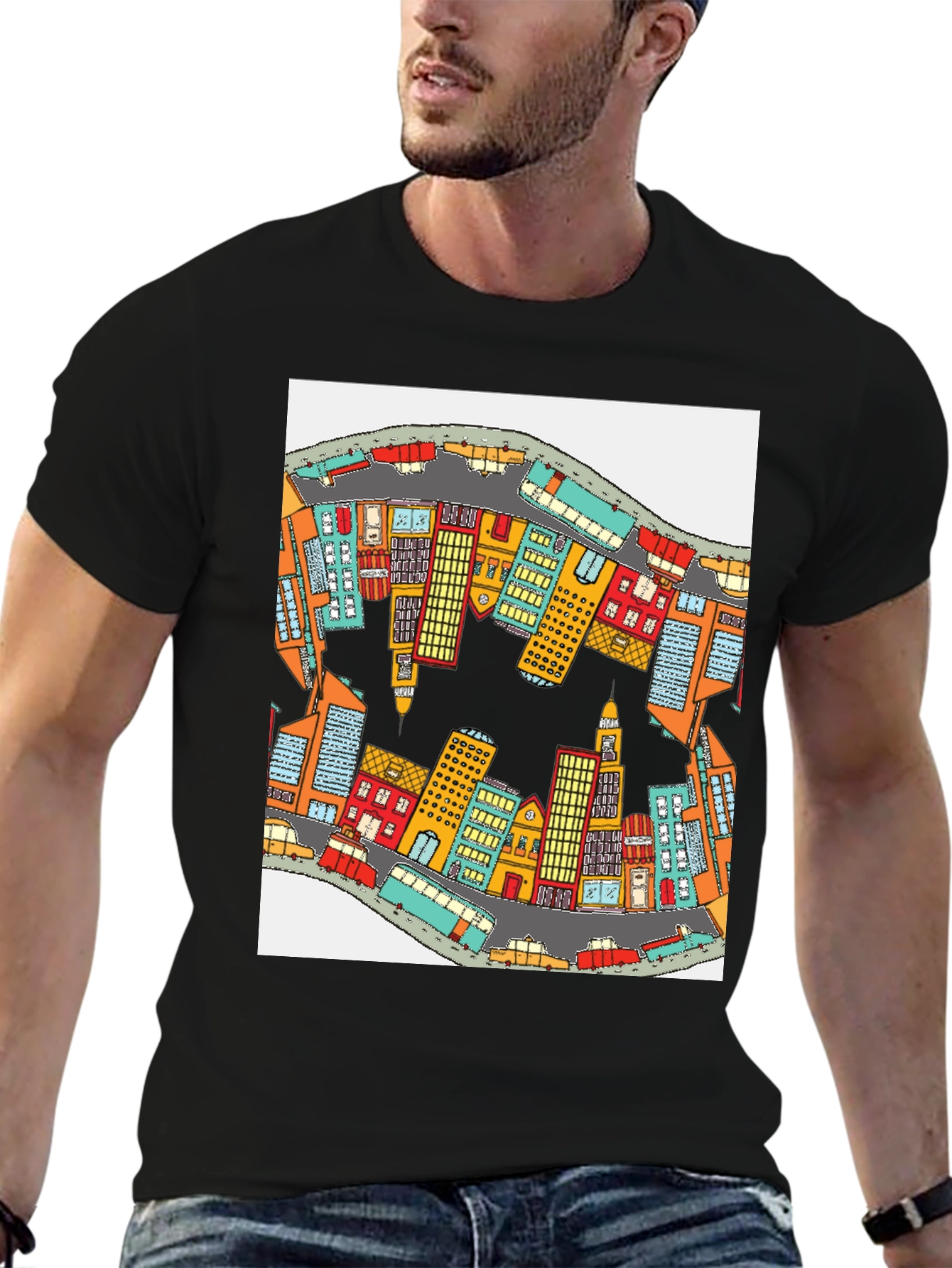 Cityscape Graphic T-Shirt - Quirky Streetwear