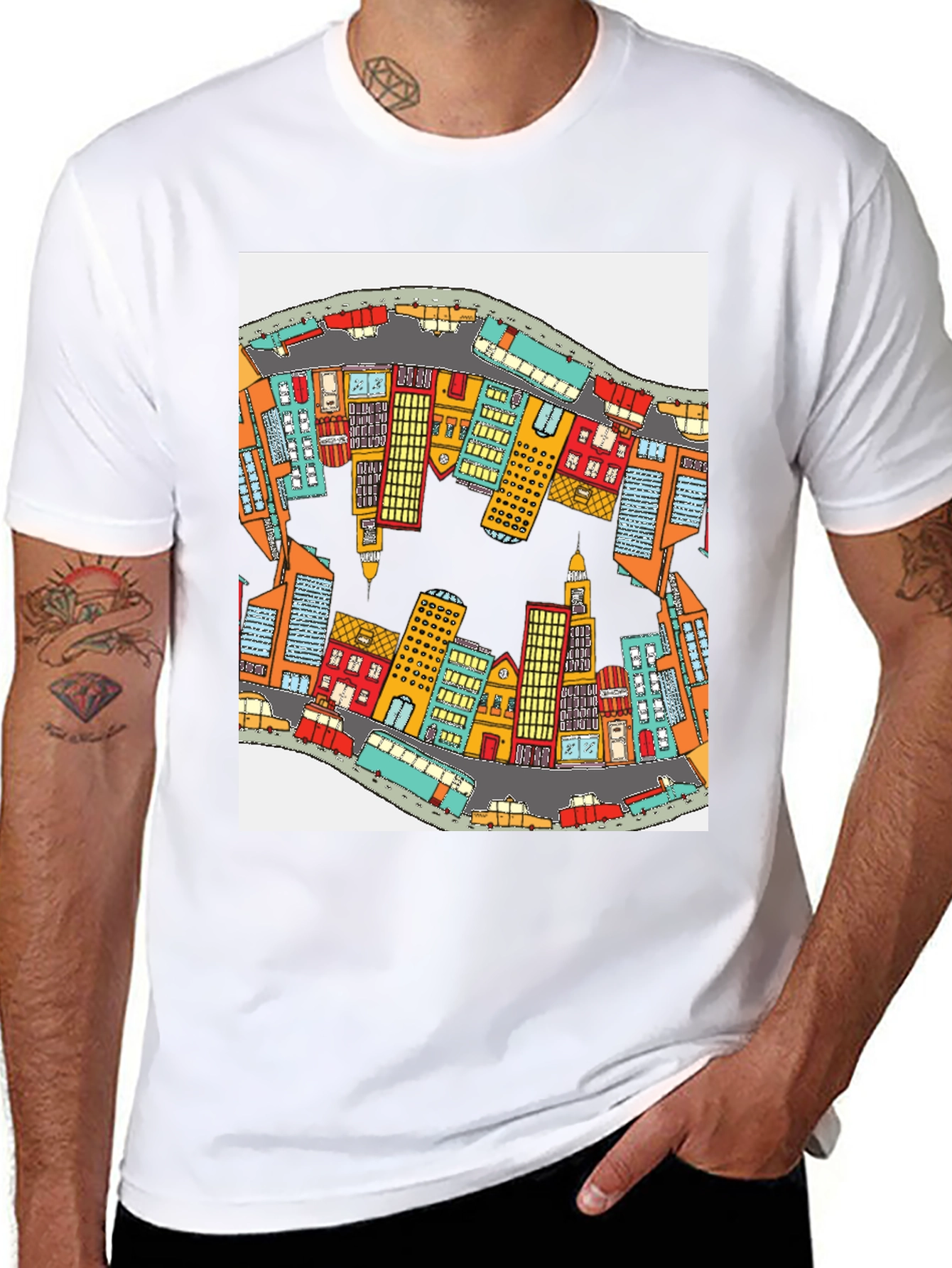 Cityscape Graphic T-Shirt - Quirky Streetwear