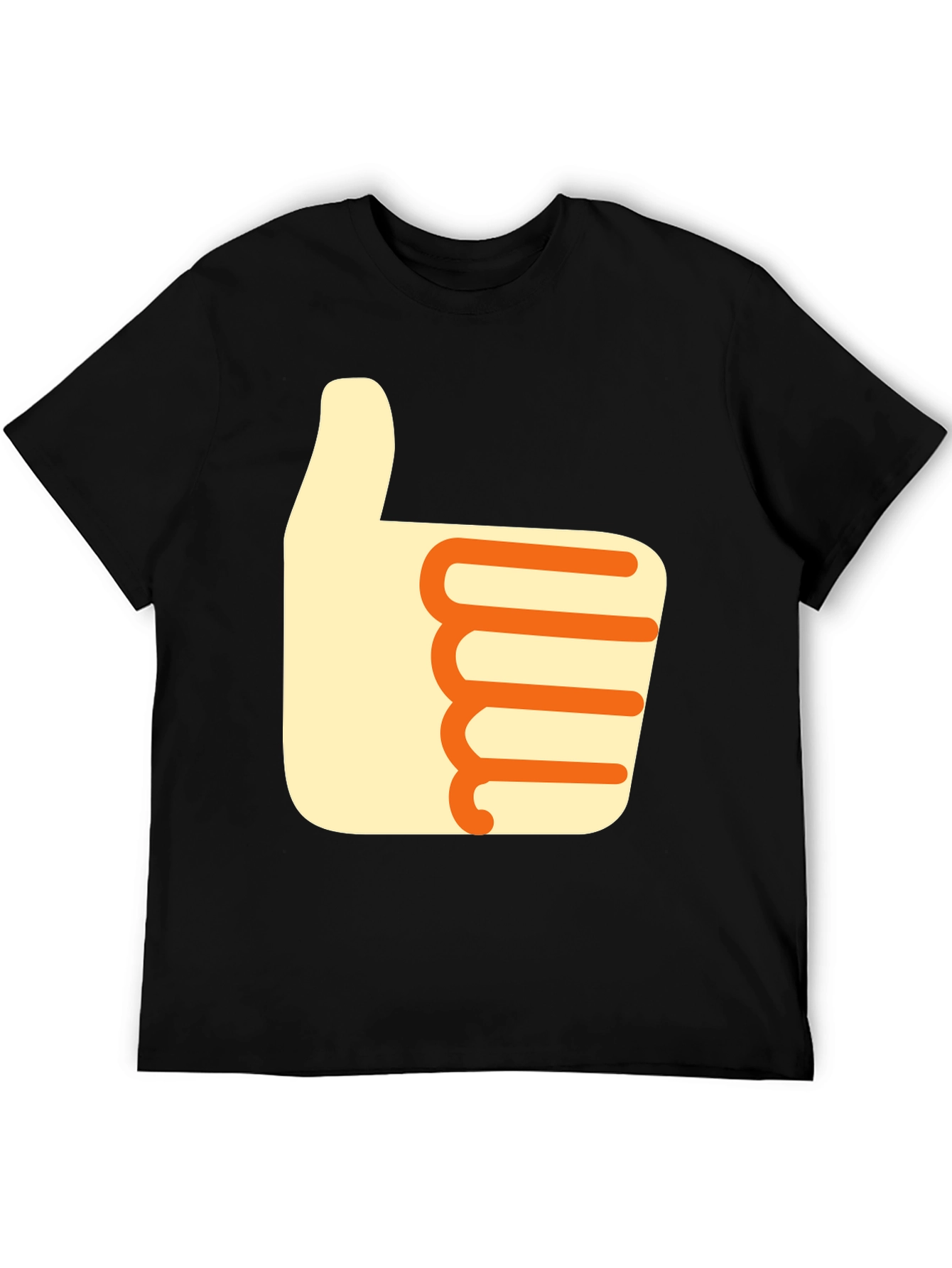 Thumbs Up Graphic Tee - Casual Black T-Shirt