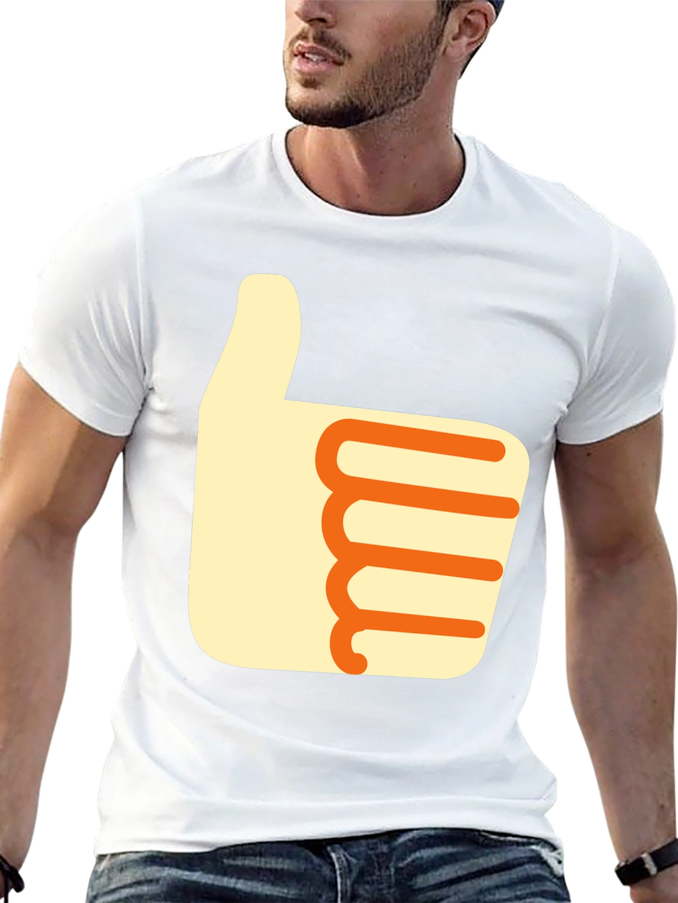 Thumbs Up Graphic Tee - Casual Black T-Shirt