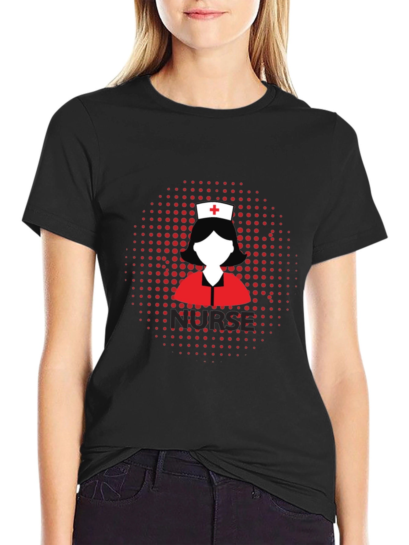 Nurse Graphic Tee - Black Cotton T-Shirt