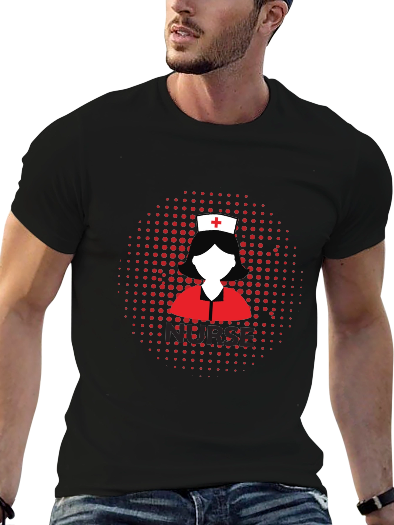 Nurse Graphic Tee - Black Cotton T-Shirt
