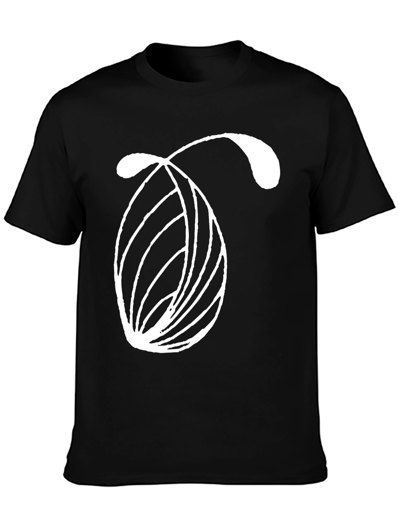 Abstract White Design on Black Tee