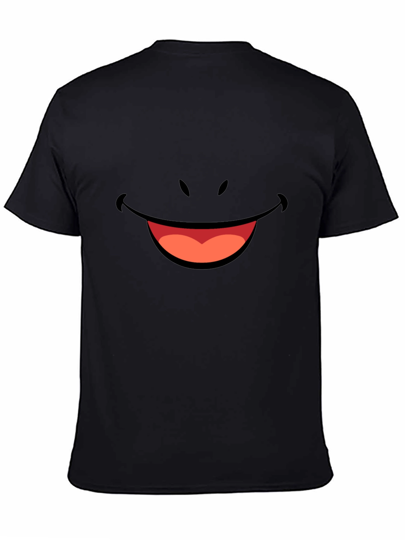 Smiley Face Graphic Tee - Black Comfort Fit