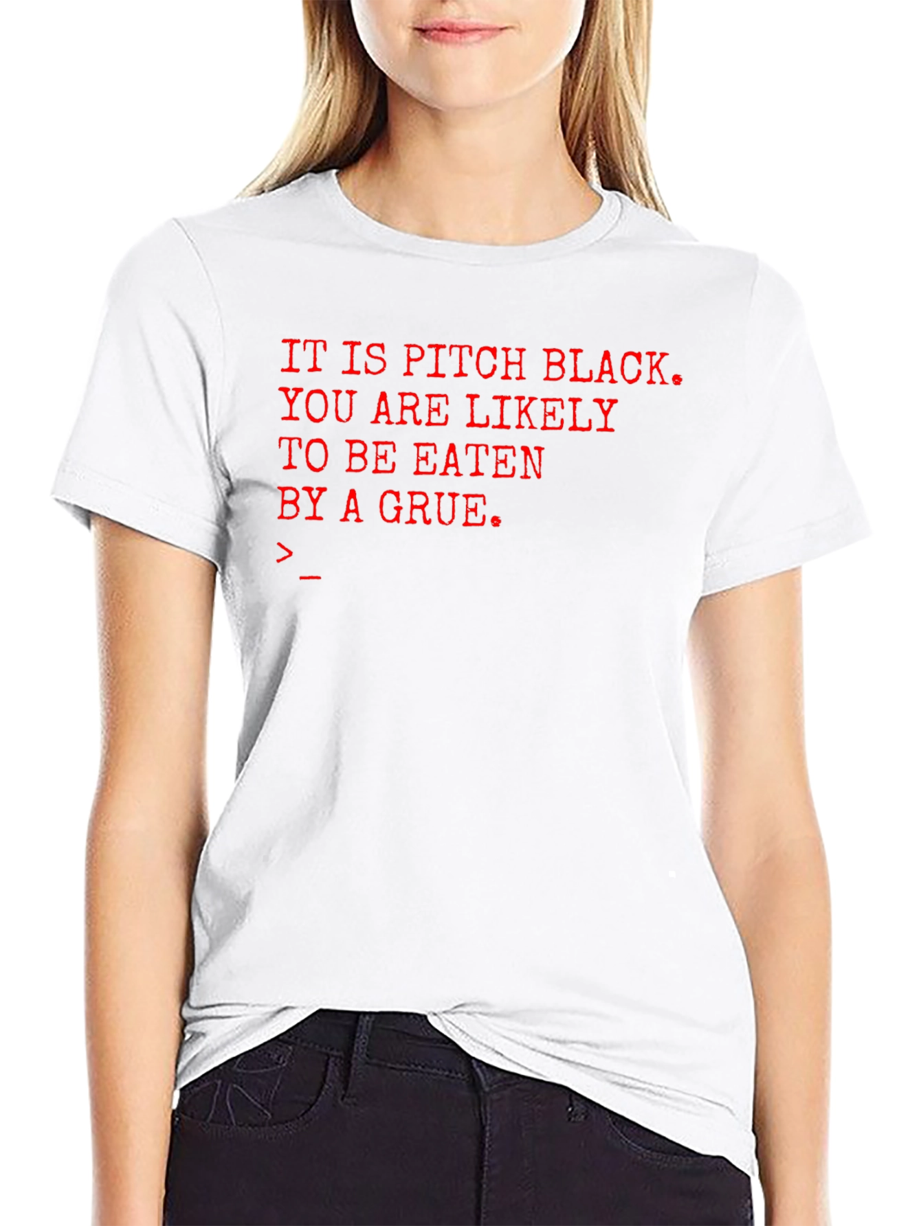 Pitch Black Grue T-Shirt - Classic Text Adventure