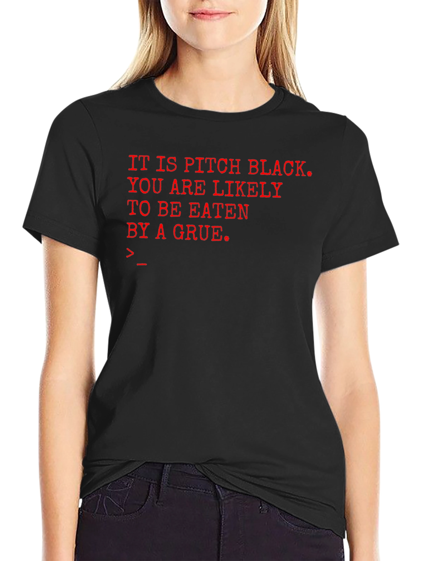 Pitch Black Grue T-Shirt - Classic Text Adventure