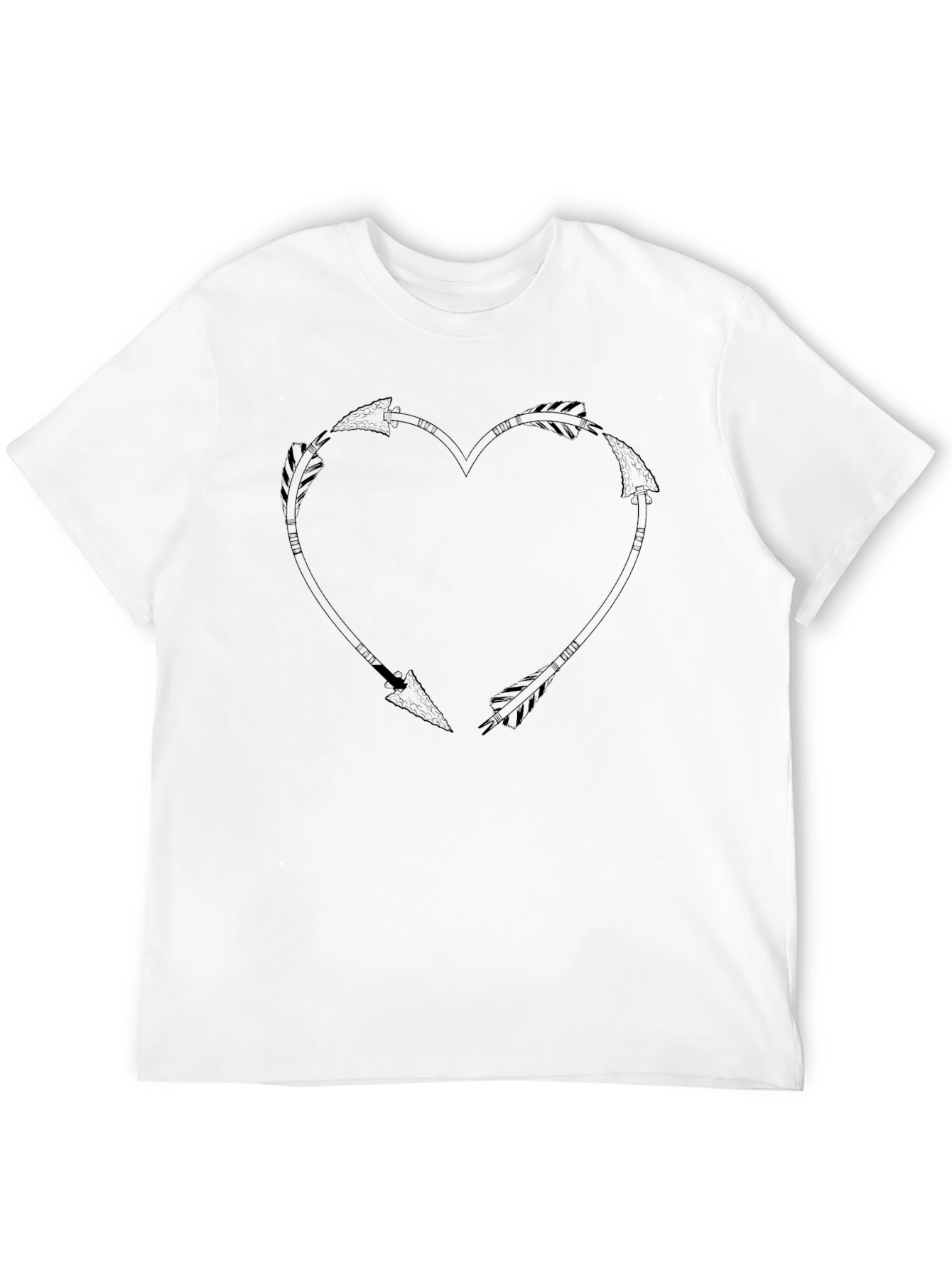 Arrow Heart Graphic Tee - Black Casual T-Shirt