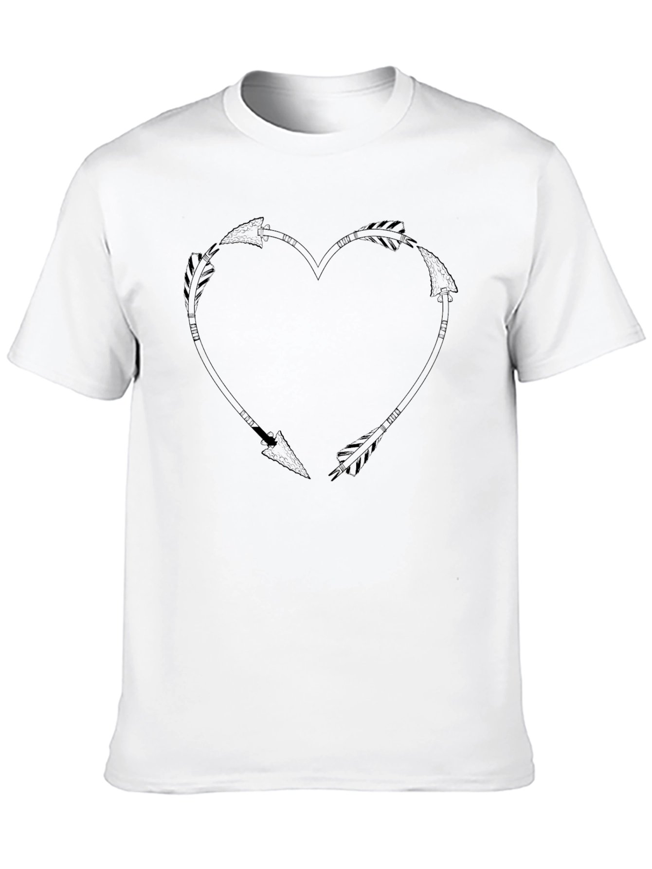 Arrow Heart Graphic Tee - Black Casual T-Shirt