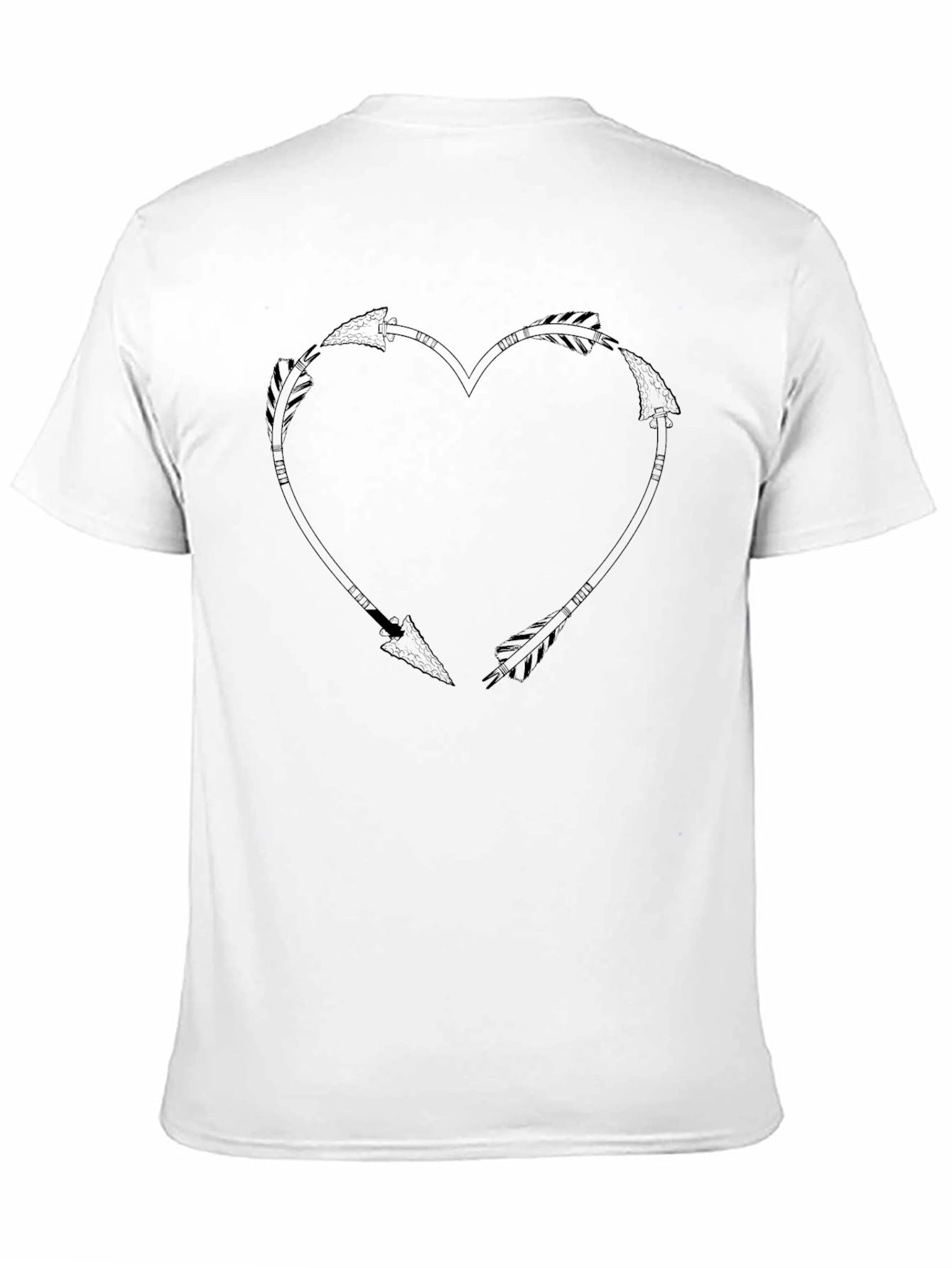 Arrow Heart Graphic Tee - Black Casual T-Shirt