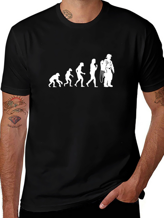 Evolution of Firefighter T-Shirt - Black Cotton Tee