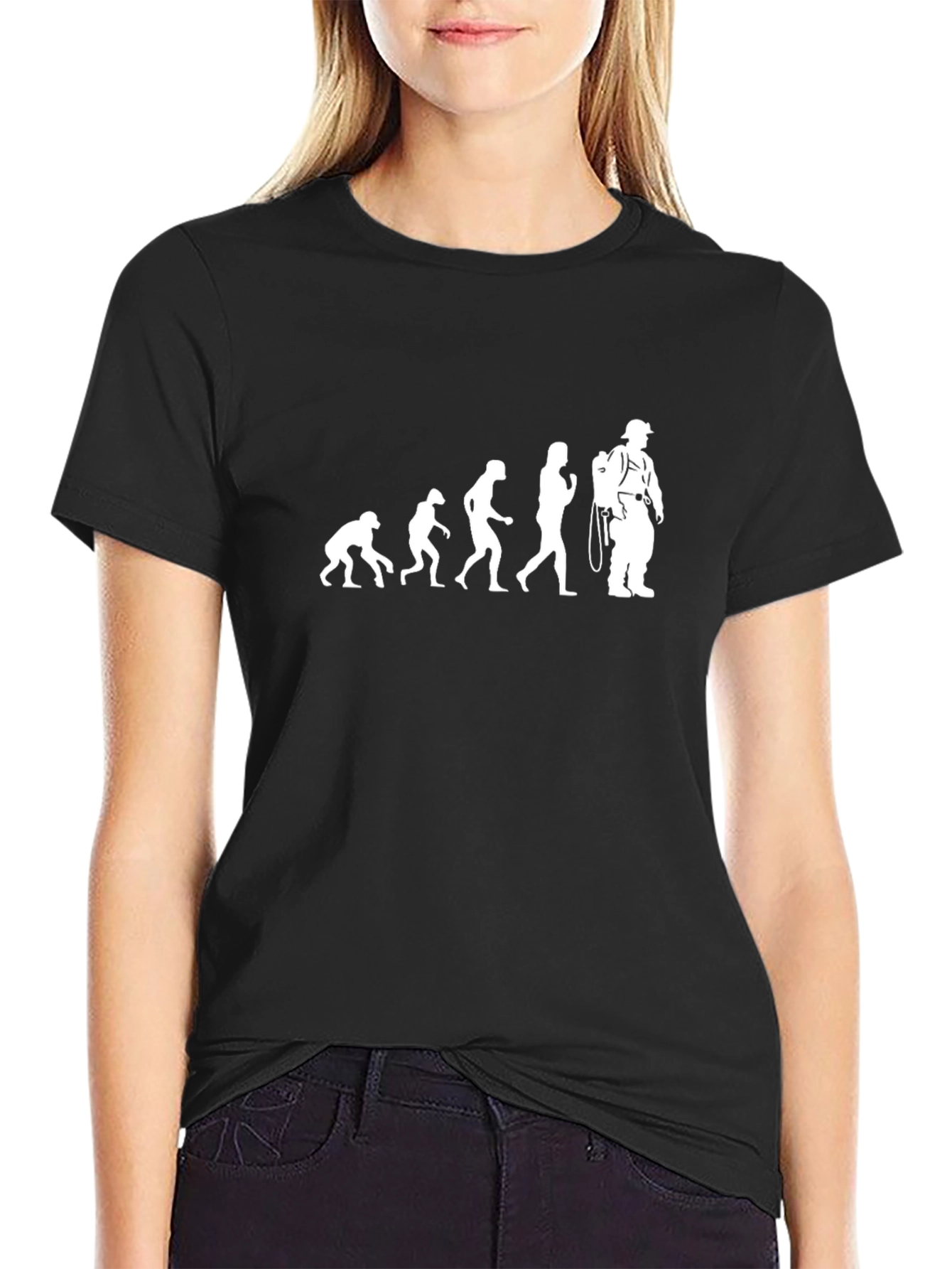 Evolution of Firefighter T-Shirt - Black Cotton Tee