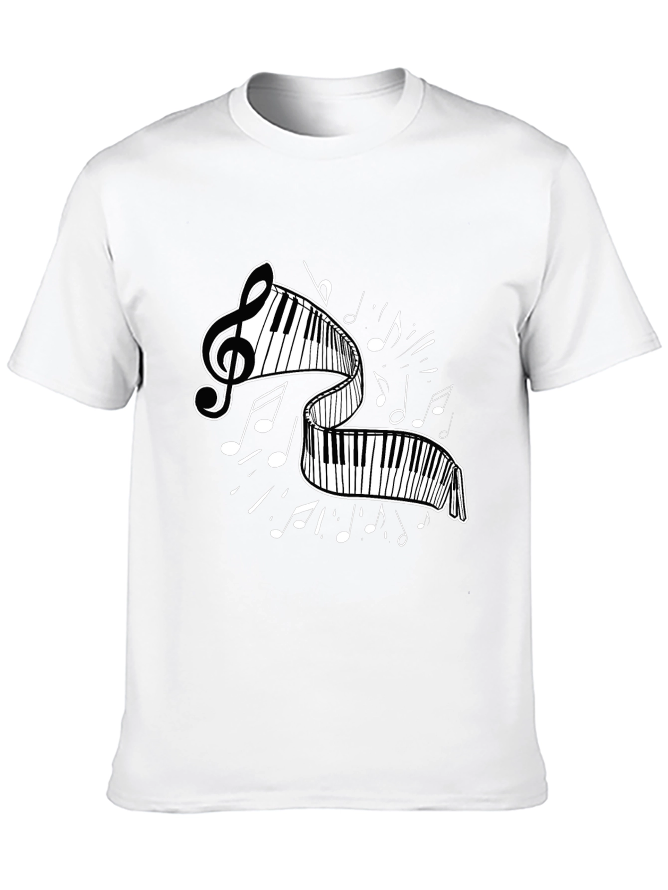 Musical Keyboard T-Shirt - Unique Treble Clef Design