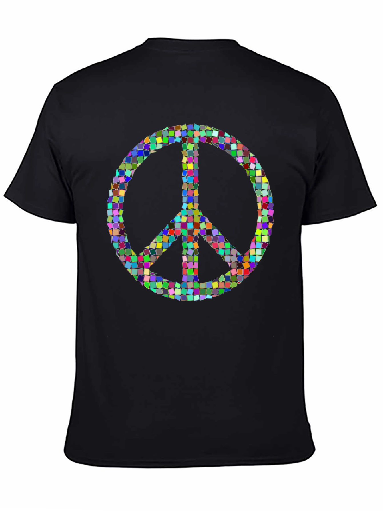 Mosaic Peace Sign Graphic T-Shirt