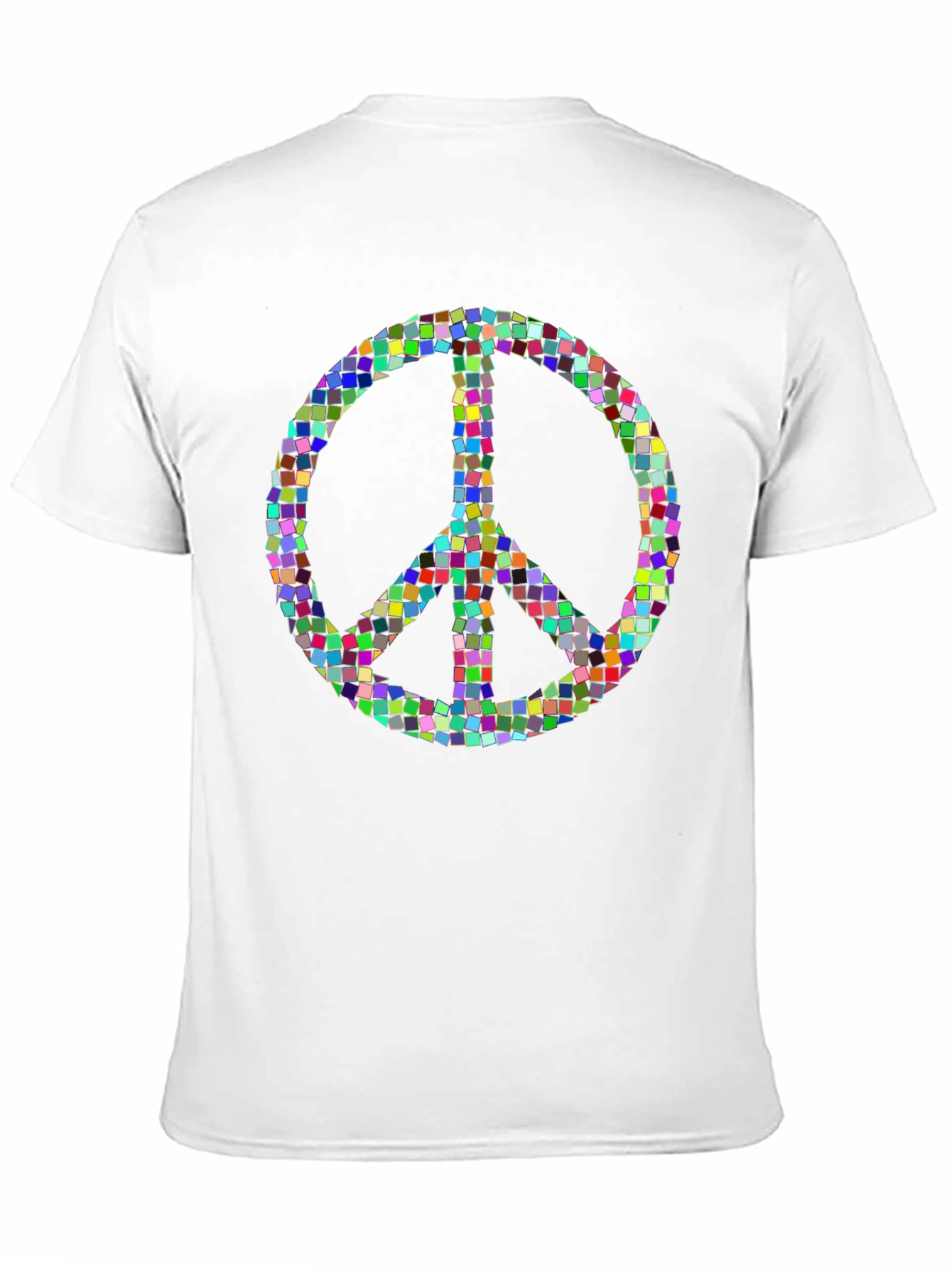 Mosaic Peace Sign Graphic T-Shirt