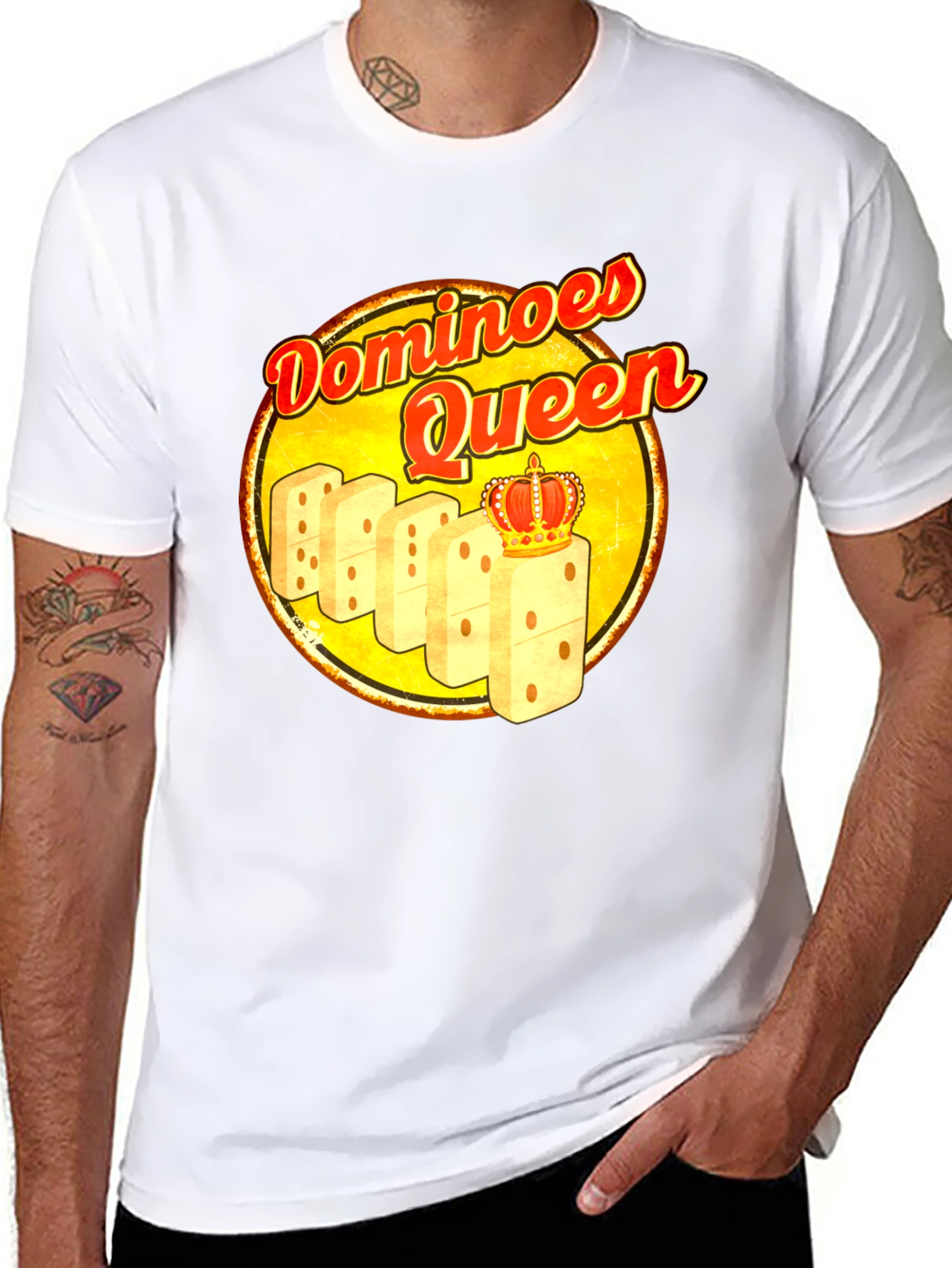 Dominoes Queen T-Shirt - Novelty Graphic Tee