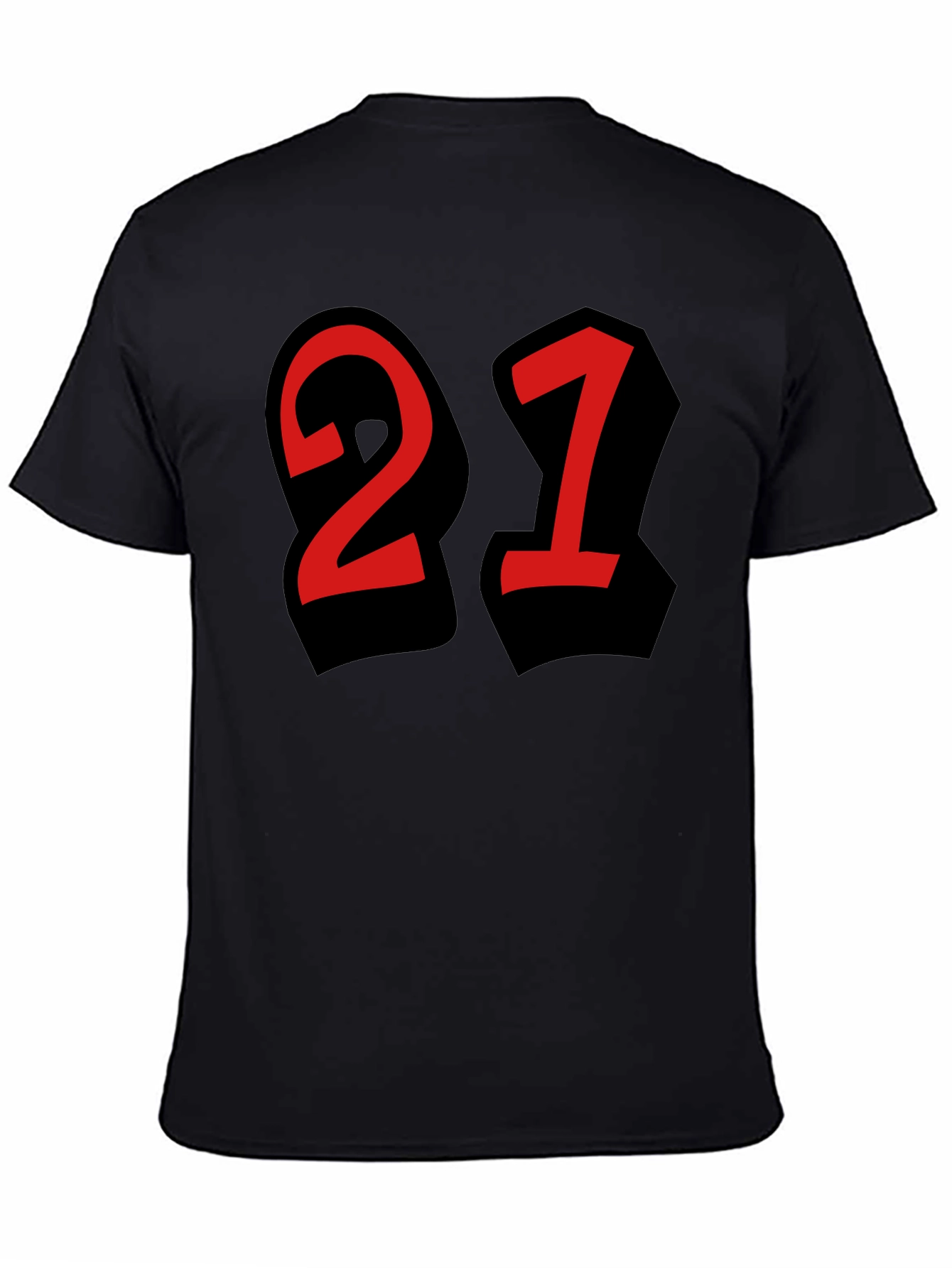 Bold 21 Graphic Tee - Black Crew Neck T-Shirt