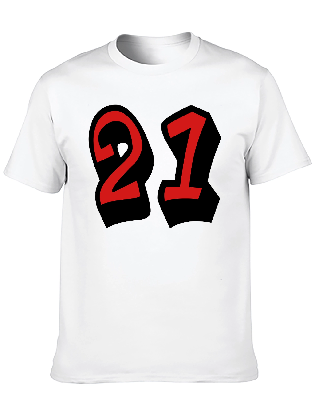 Bold 21 Graphic Tee - Black Crew Neck T-Shirt