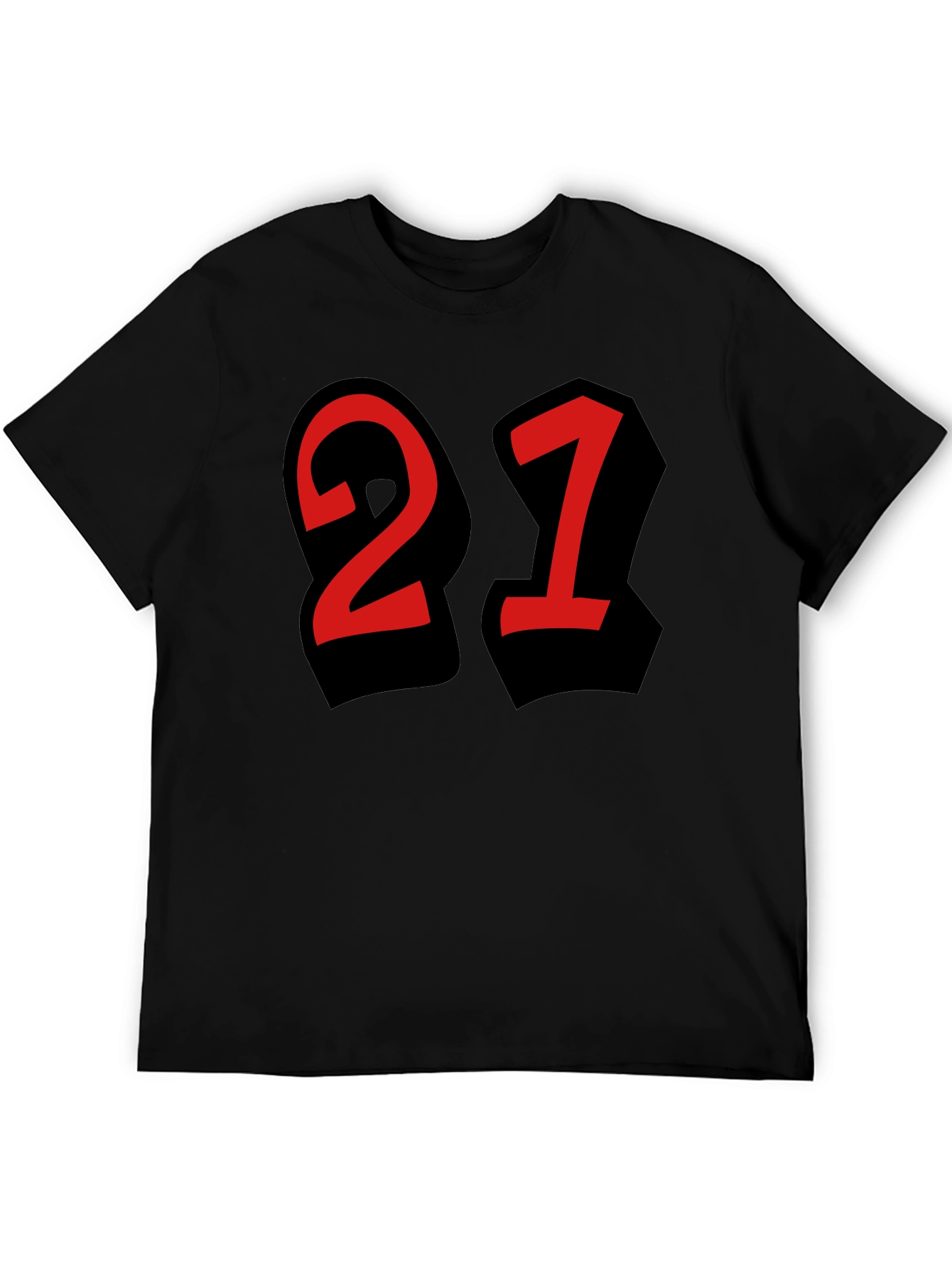 Bold 21 Graphic Tee - Black Crew Neck T-Shirt