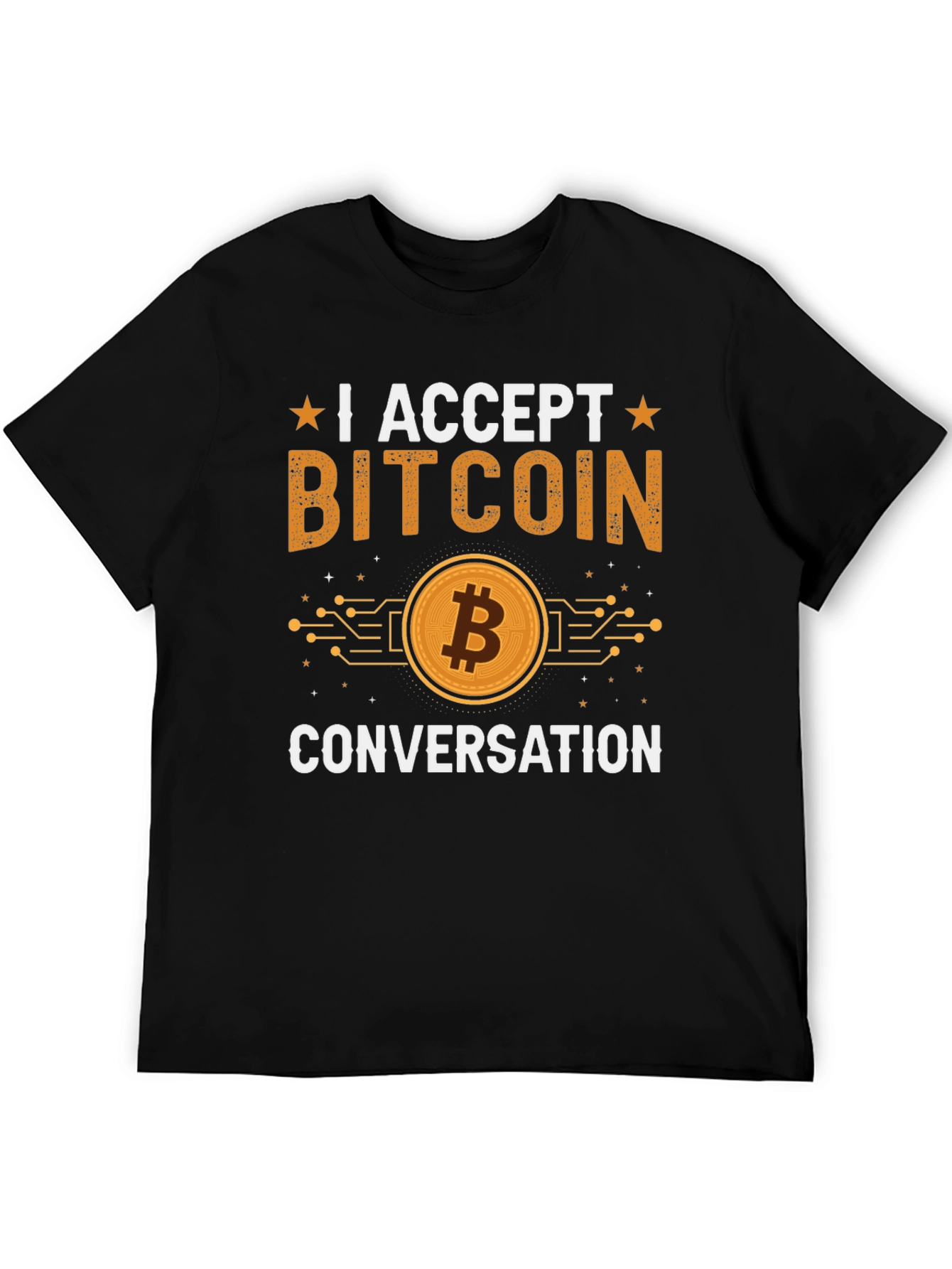 I Accept Bitcoin Conversation T-Shirt