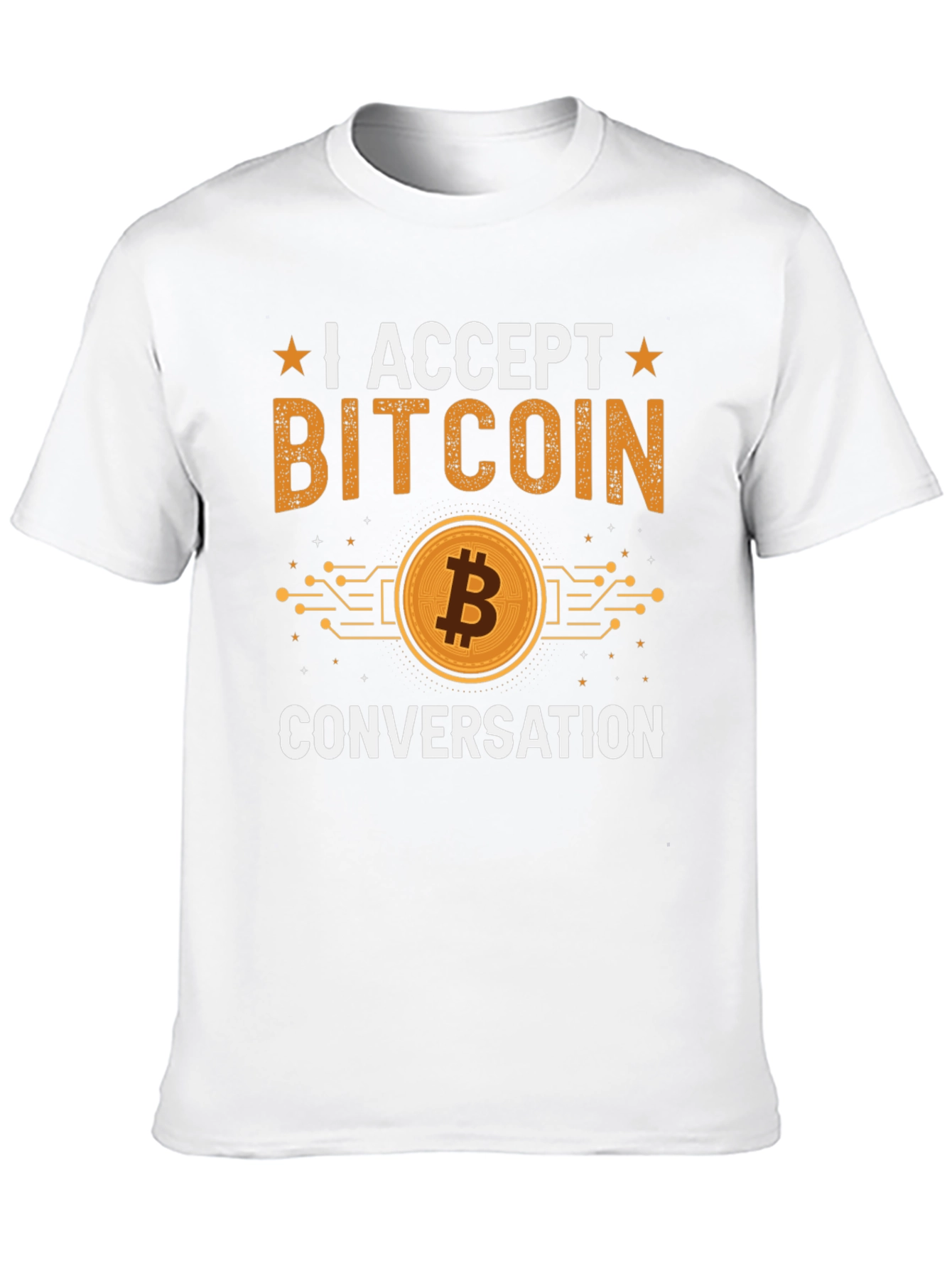 I Accept Bitcoin Conversation T-Shirt
