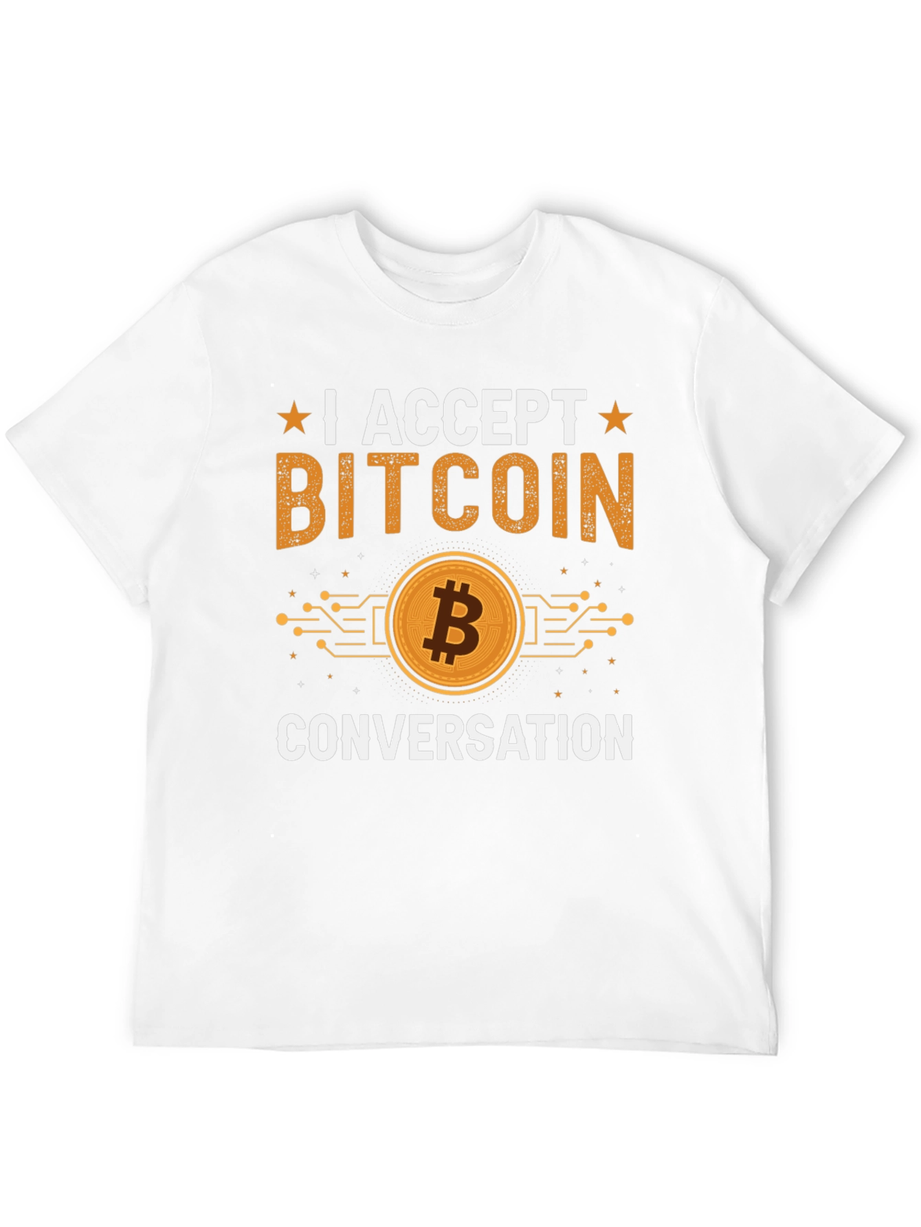 I Accept Bitcoin Conversation T-Shirt