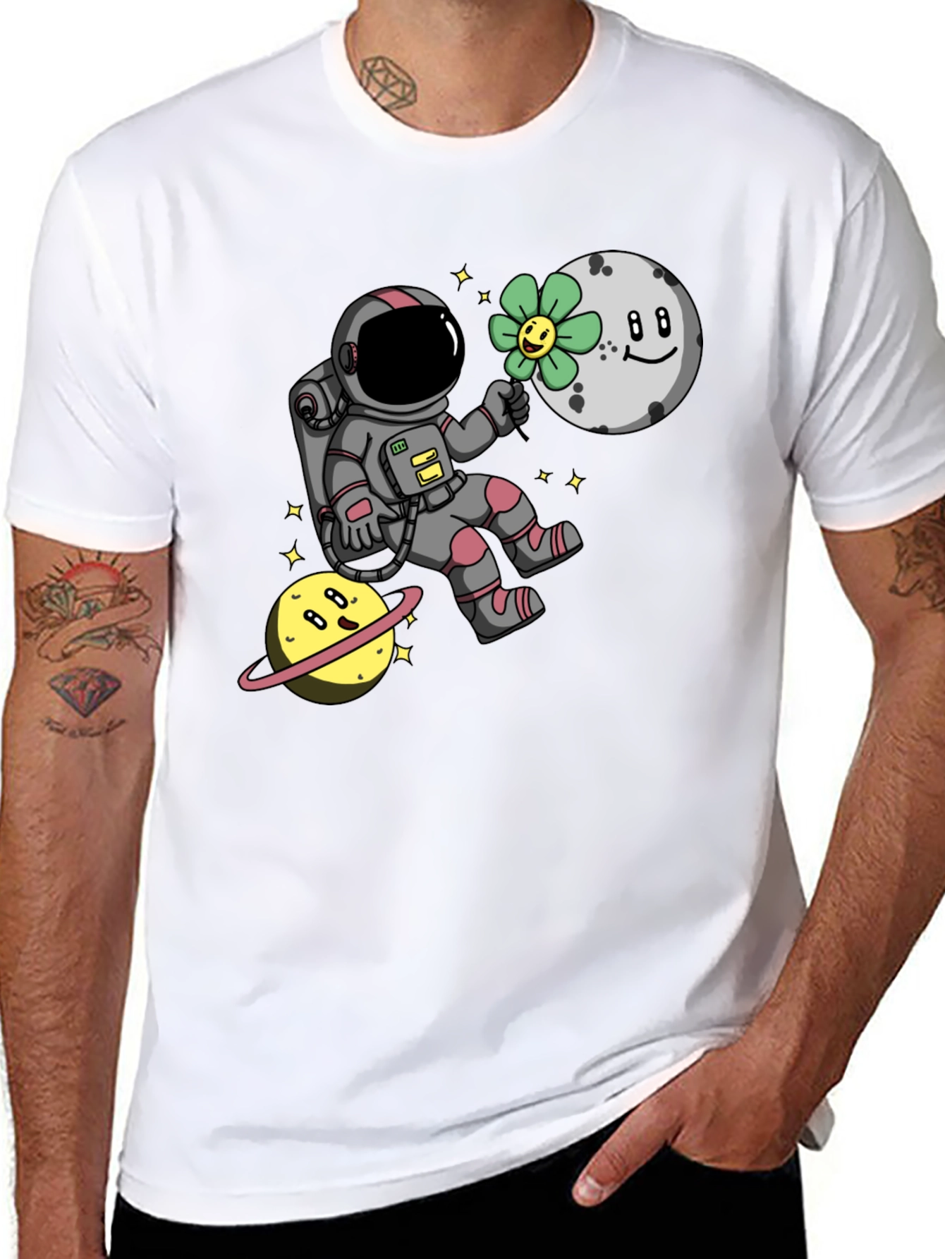 Astronaut in Space Graphic T-Shirt