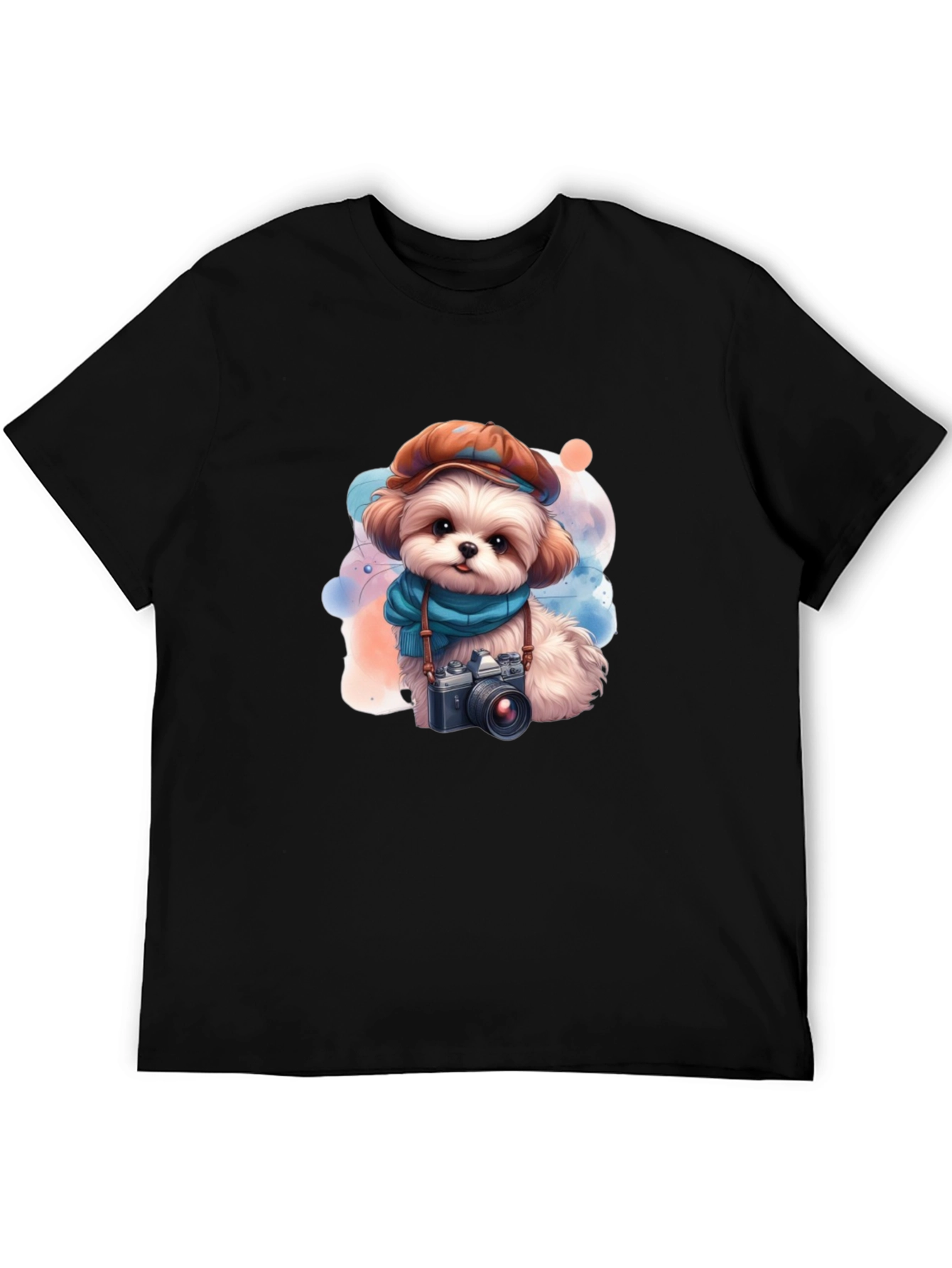 Cute Dog Photographer T-Shirt - Black