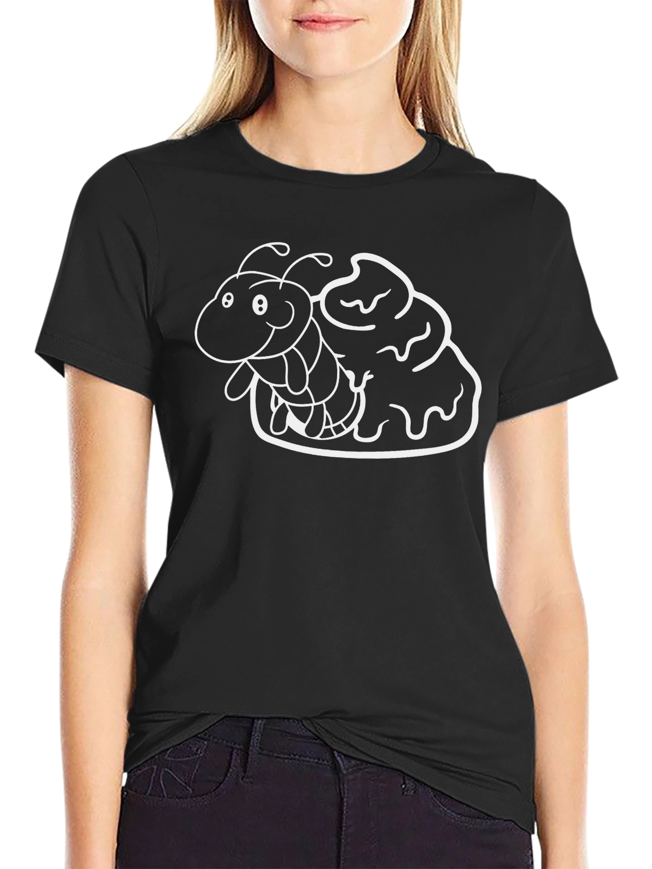Cartoon Insect on Chocolate T-Shirt