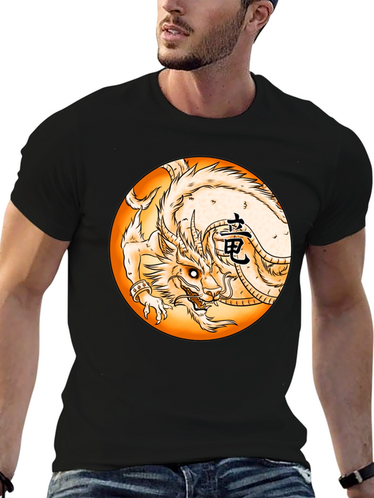 Dragon Circle Graphic Black Tee