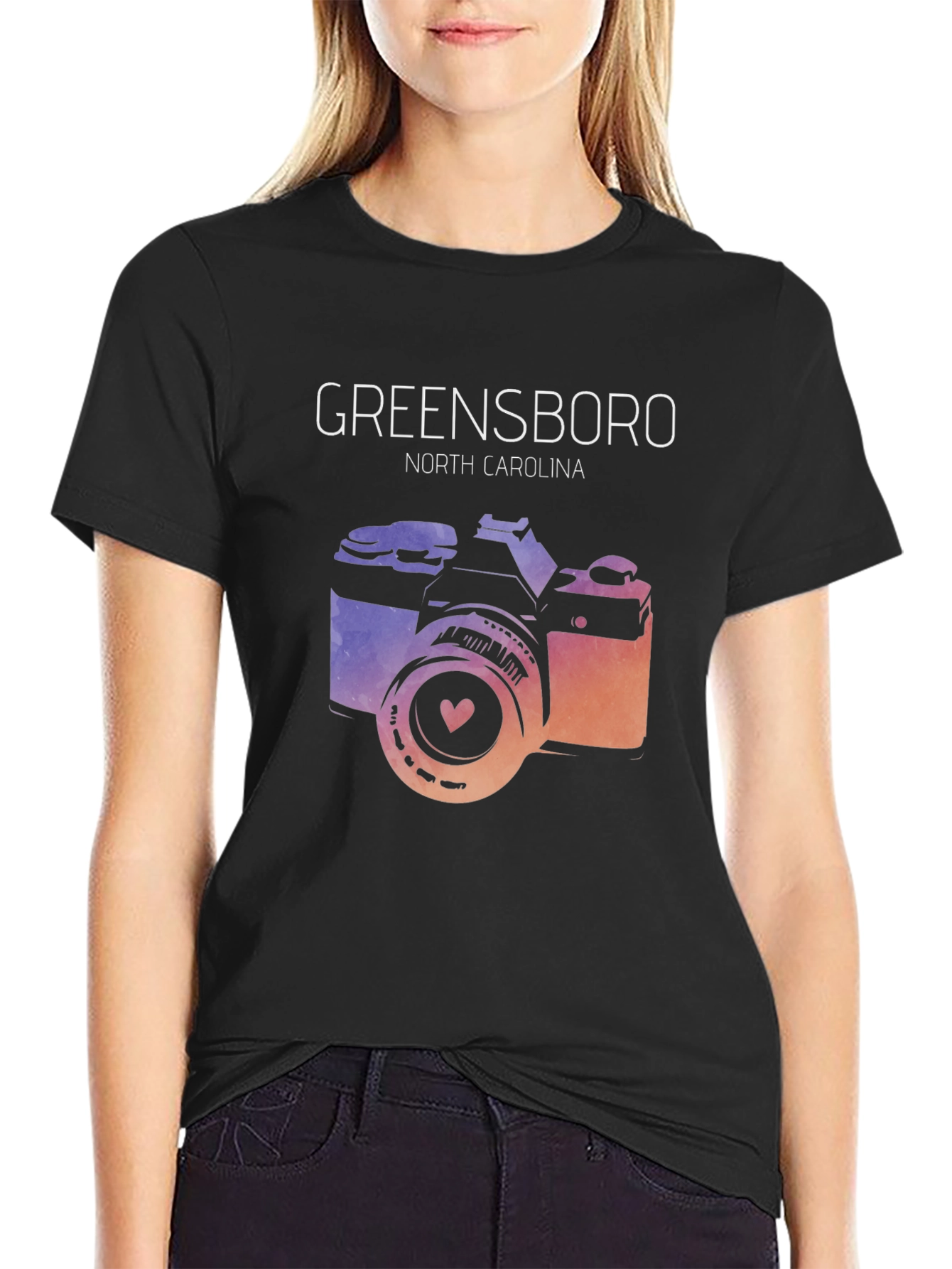 Greensboro North Carolina Camera Graphic T-Shirt