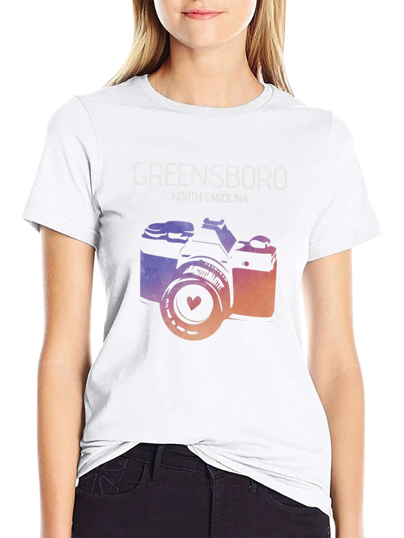 Greensboro North Carolina Camera Graphic T-Shirt