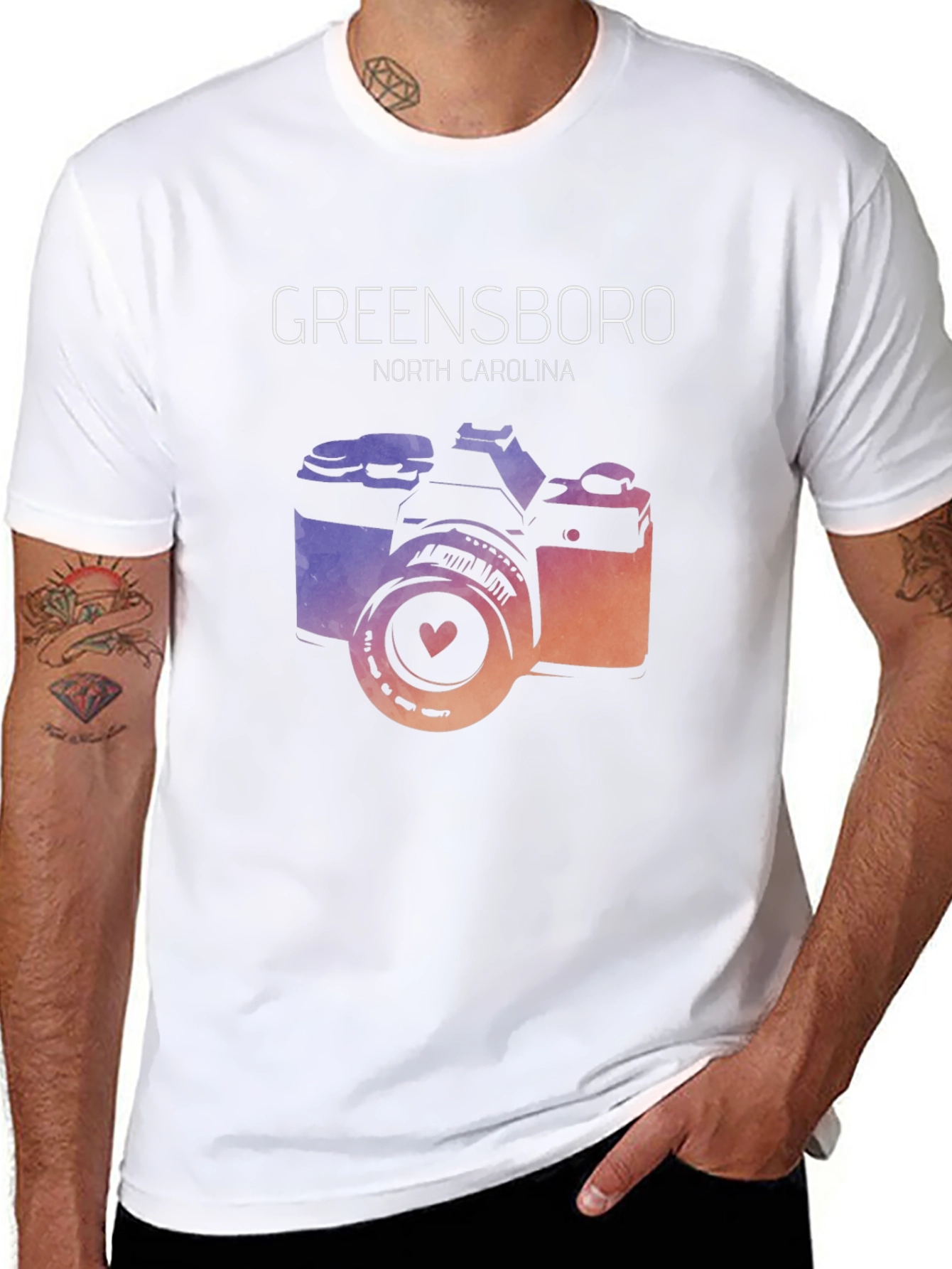Greensboro North Carolina Camera Graphic T-Shirt