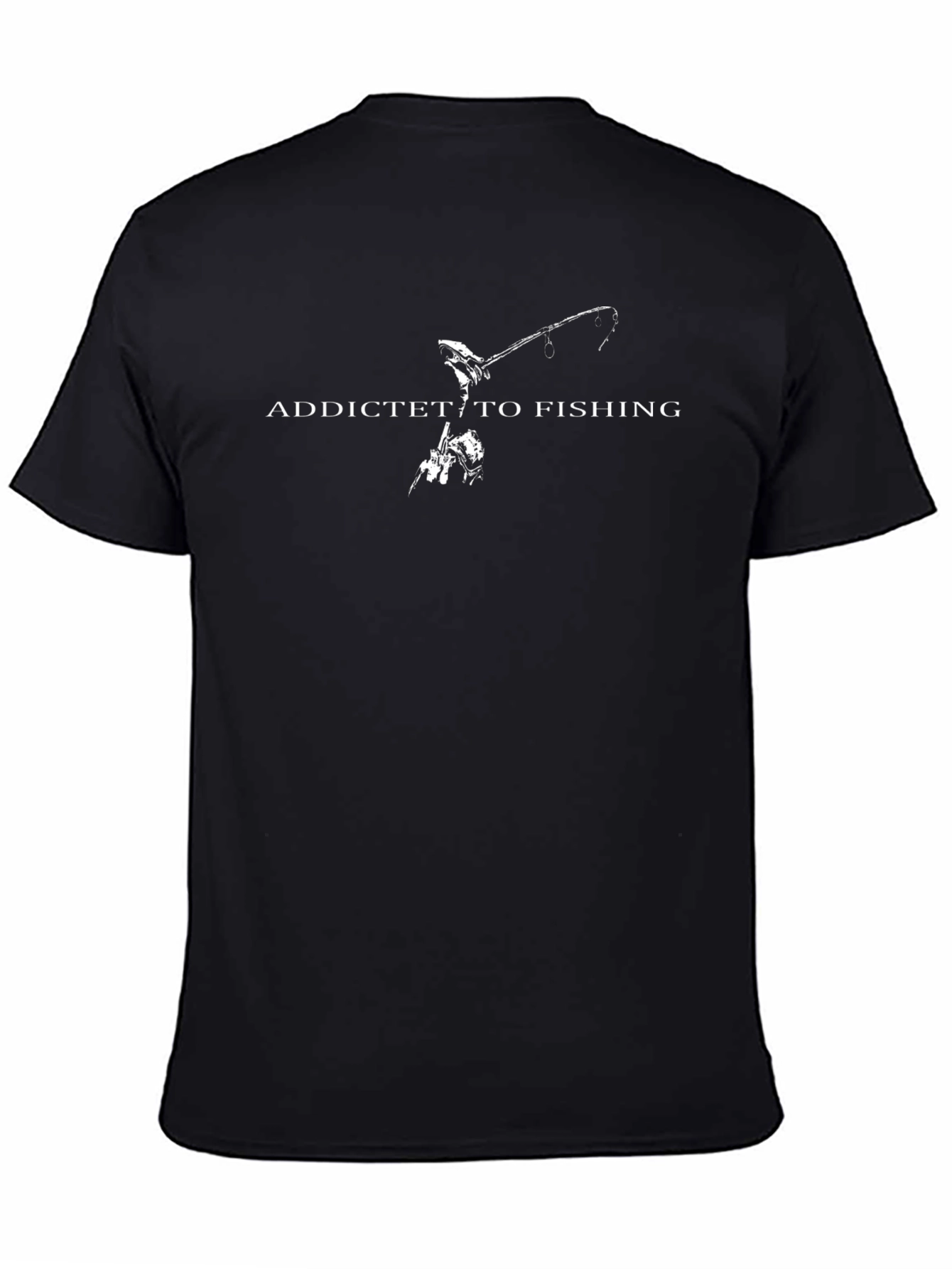 Addicted to Fishing Graphic Tee - Black