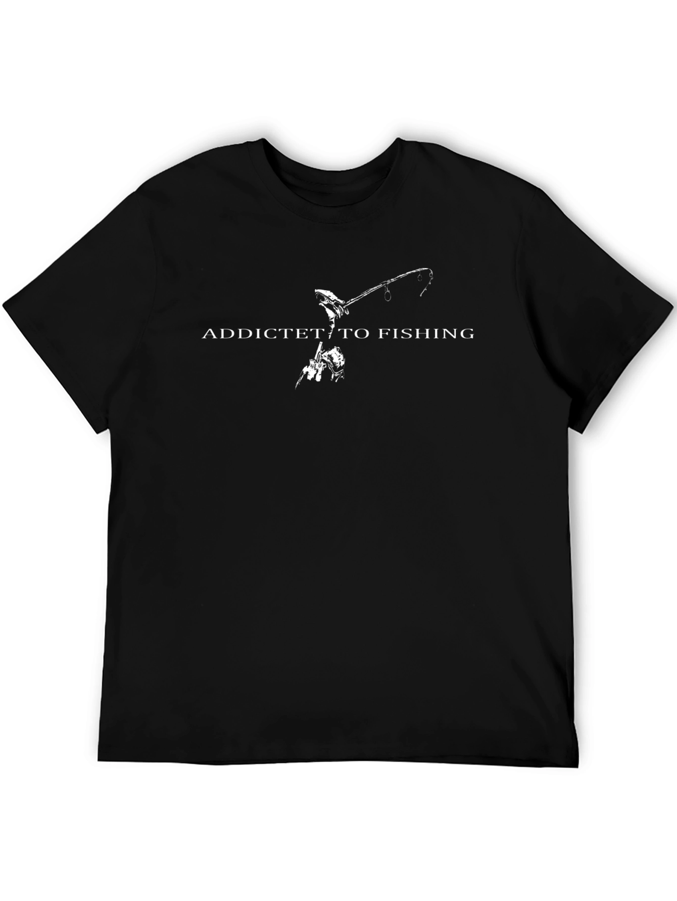 Addicted to Fishing Graphic Tee - Black