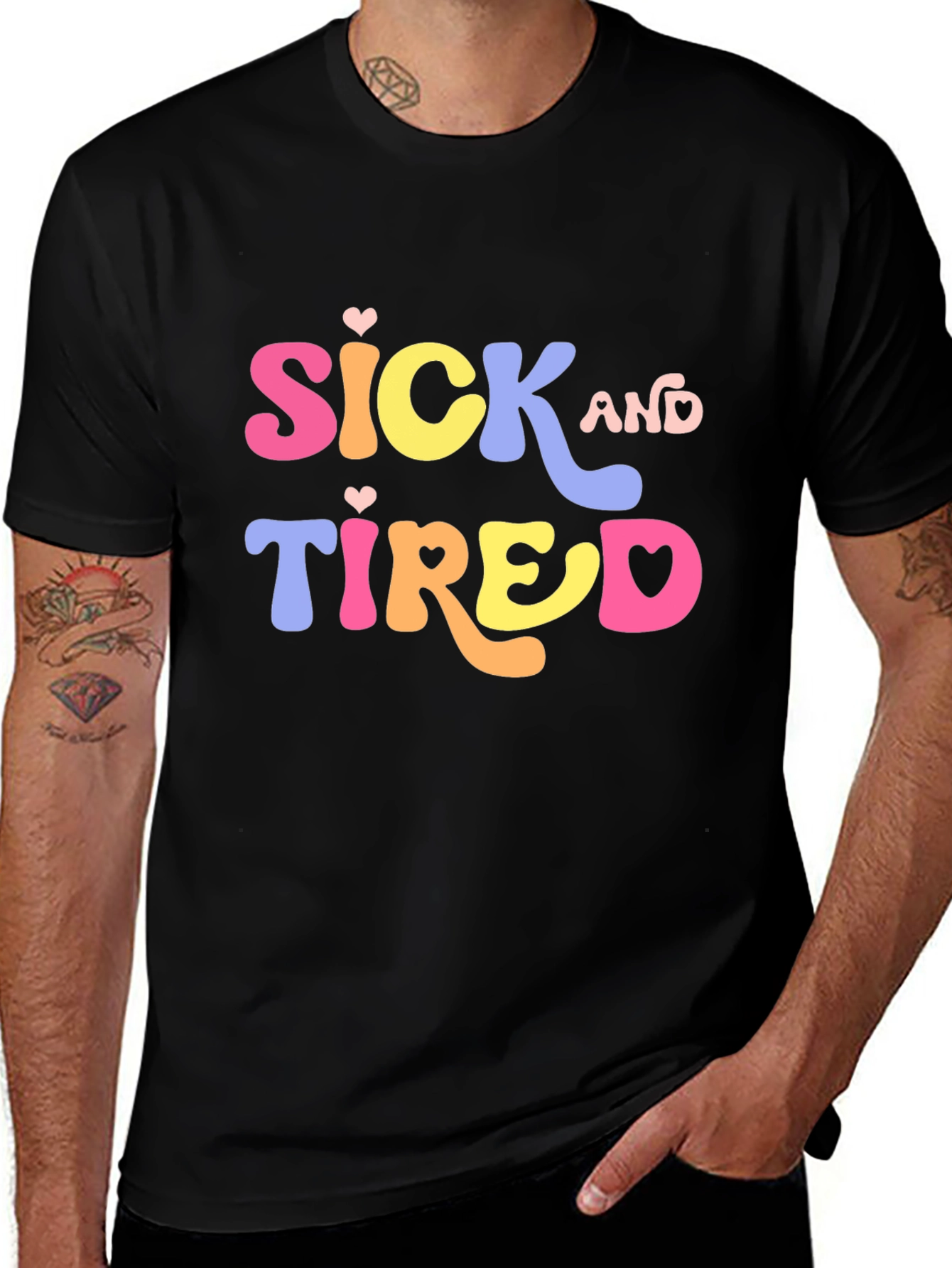Sick and Tired Graphic Tee - Black