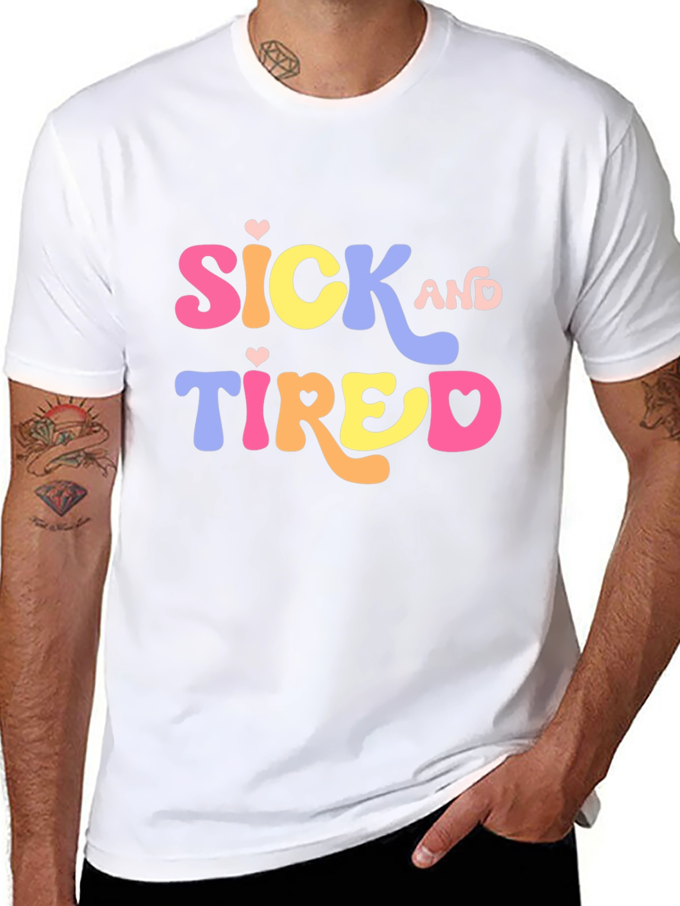 Sick and Tired Graphic Tee - Black