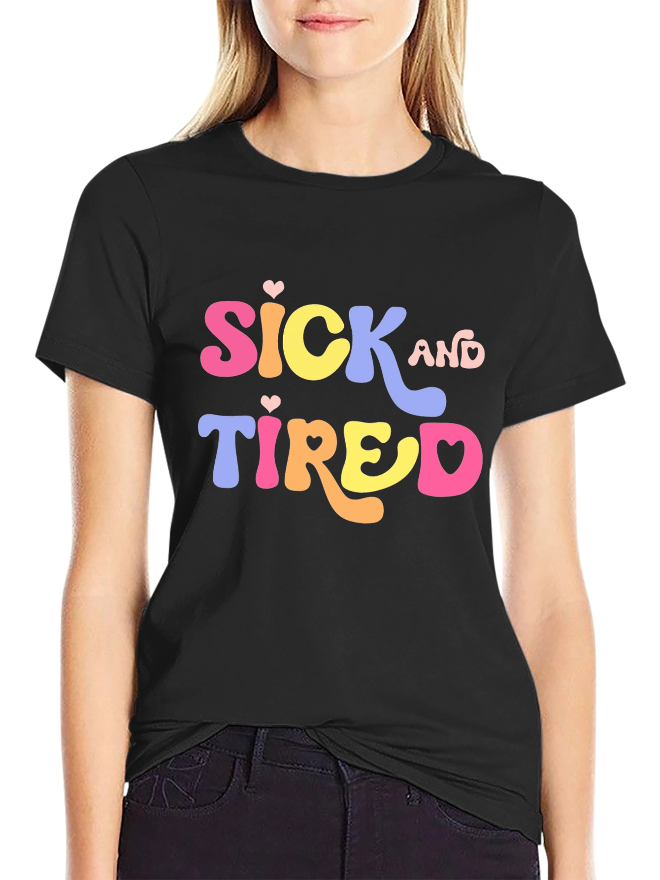 Sick and Tired Graphic Tee - Black
