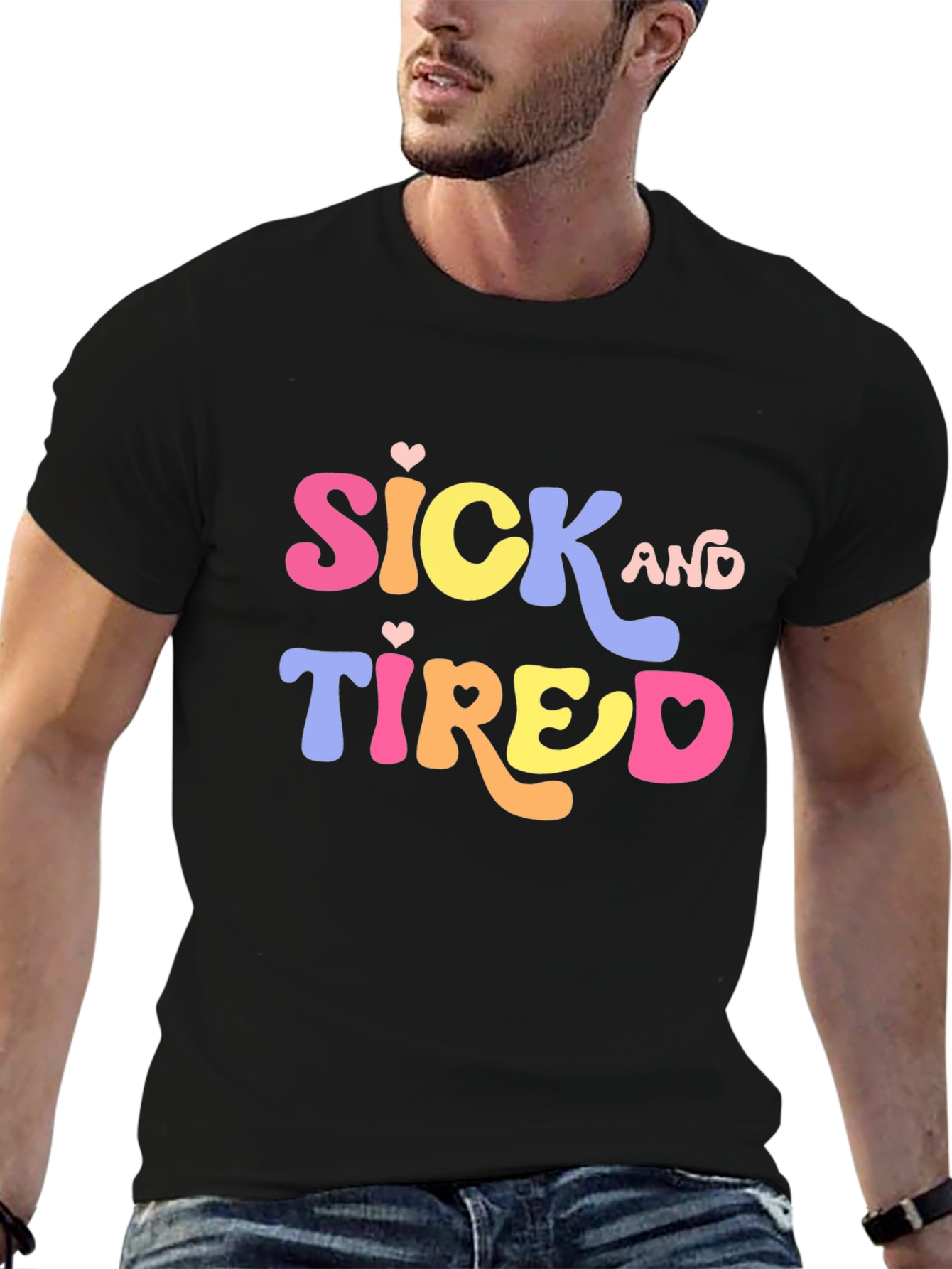 Sick and Tired Graphic Tee - Black