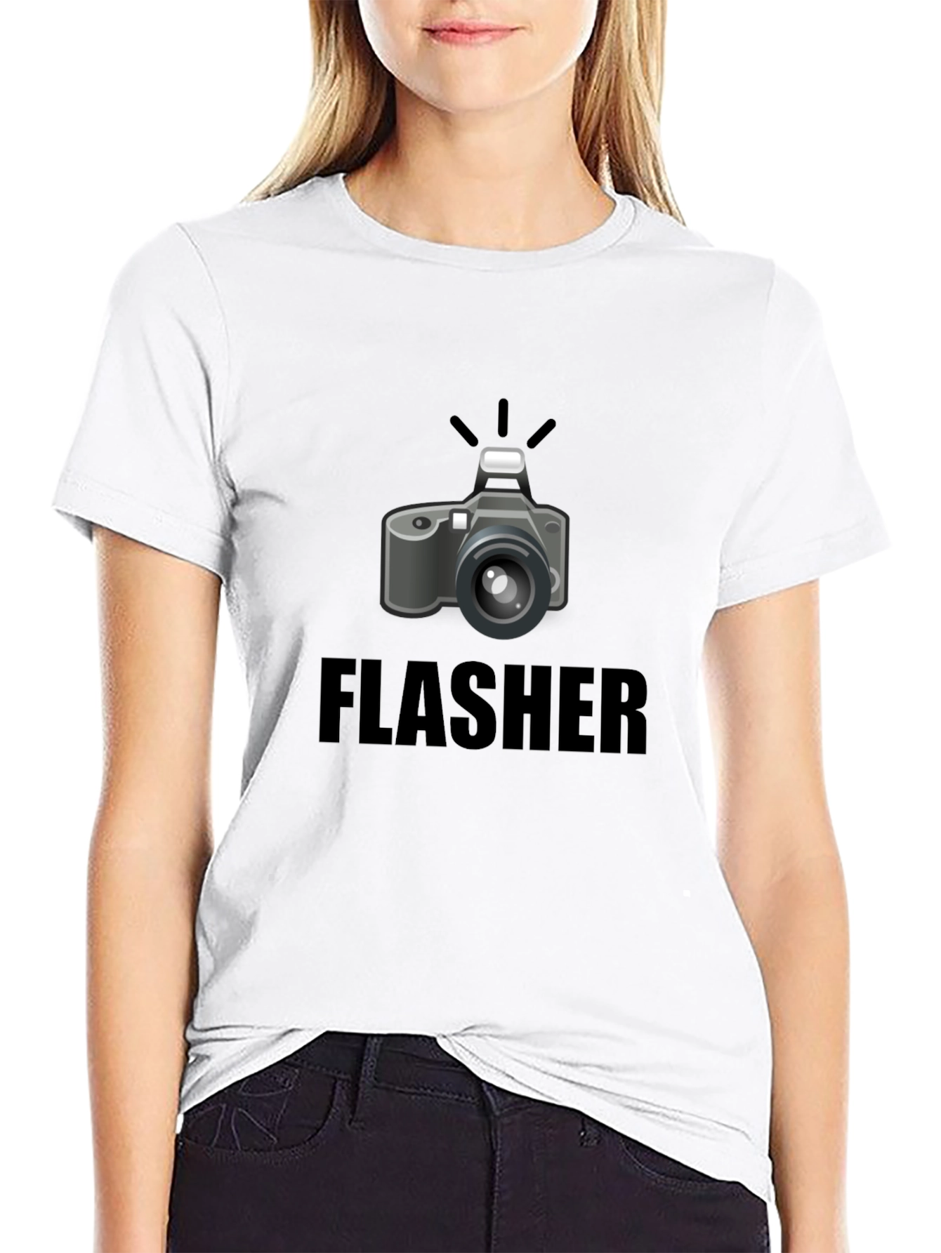 Flasher Camera Graphic T-Shirt - Photography Humor Tee