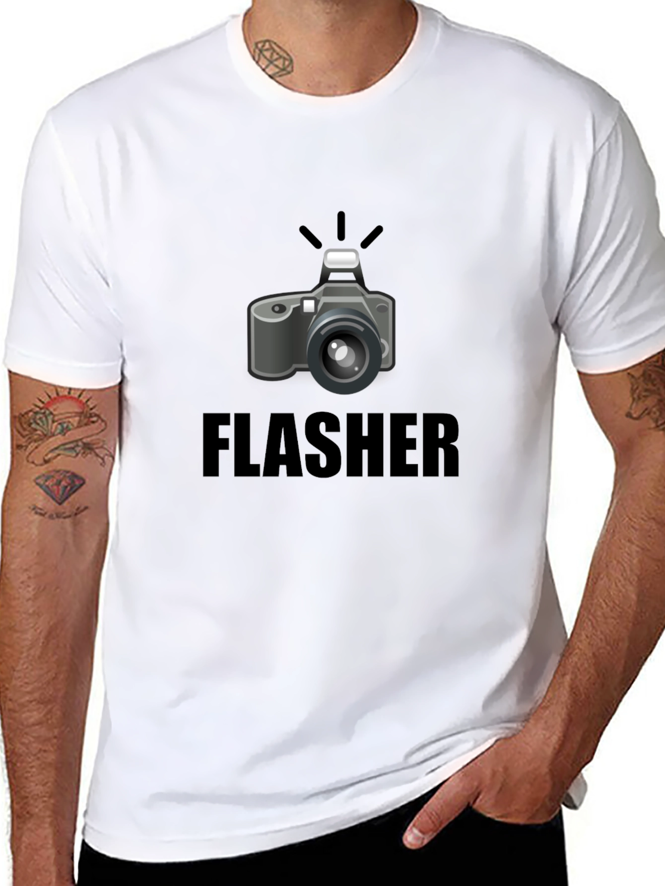 Flasher Camera Graphic T-Shirt - Photography Humor Tee