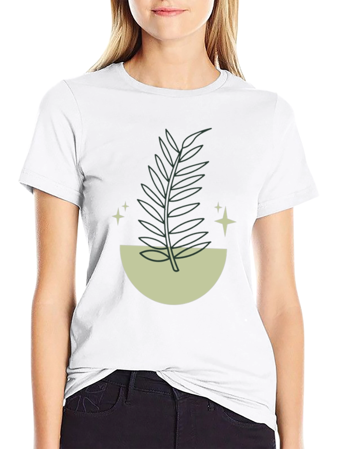 Minimalist Plant Graphic T-Shirt