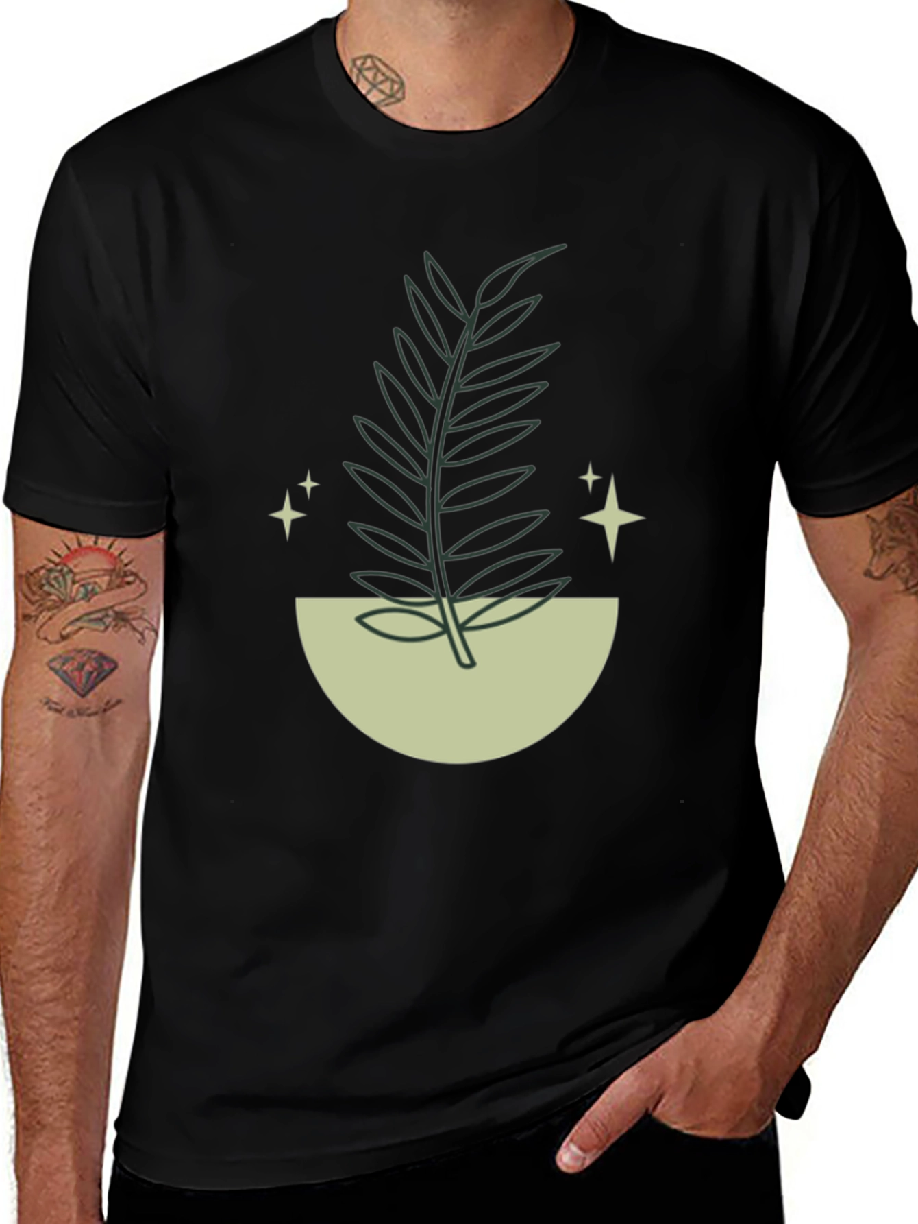 Minimalist Plant Graphic T-Shirt