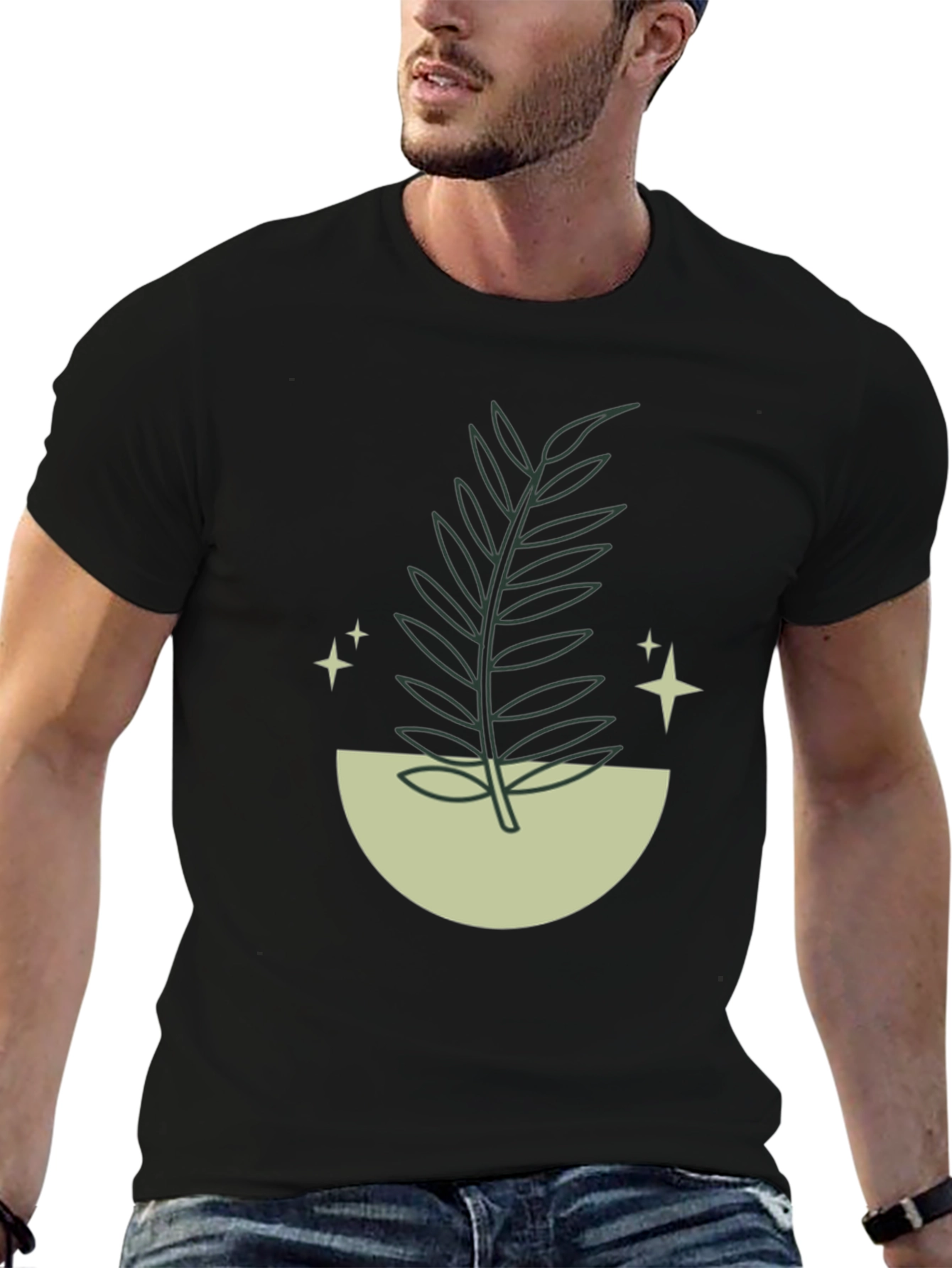 Minimalist Plant Graphic T-Shirt