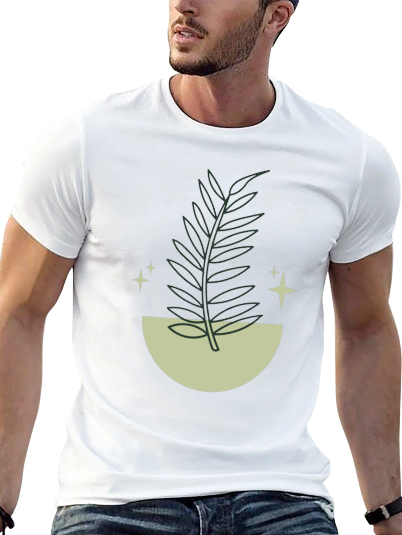 Minimalist Plant Graphic T-Shirt
