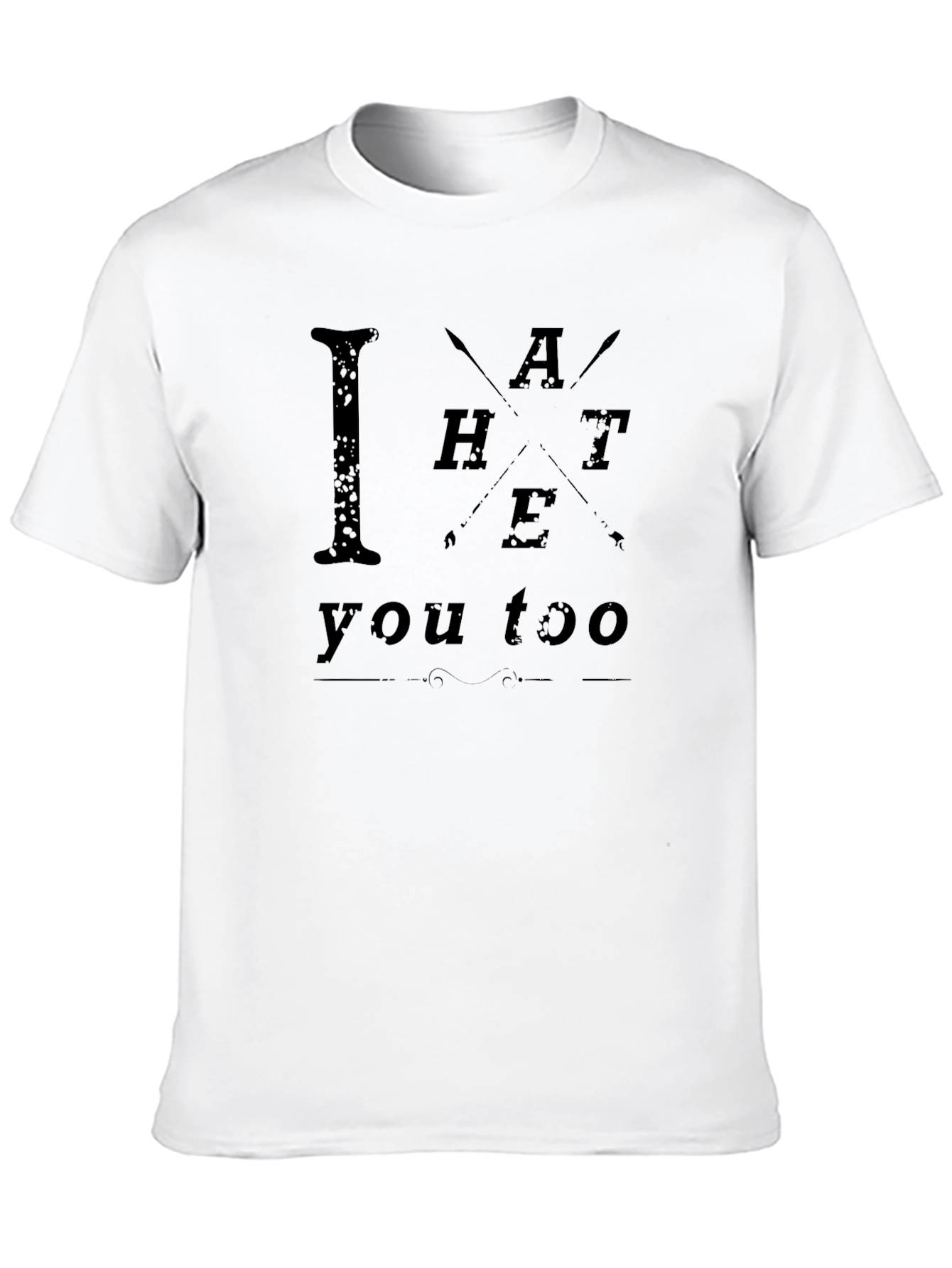 I Hate You Too Graphic T-Shirt - Black
