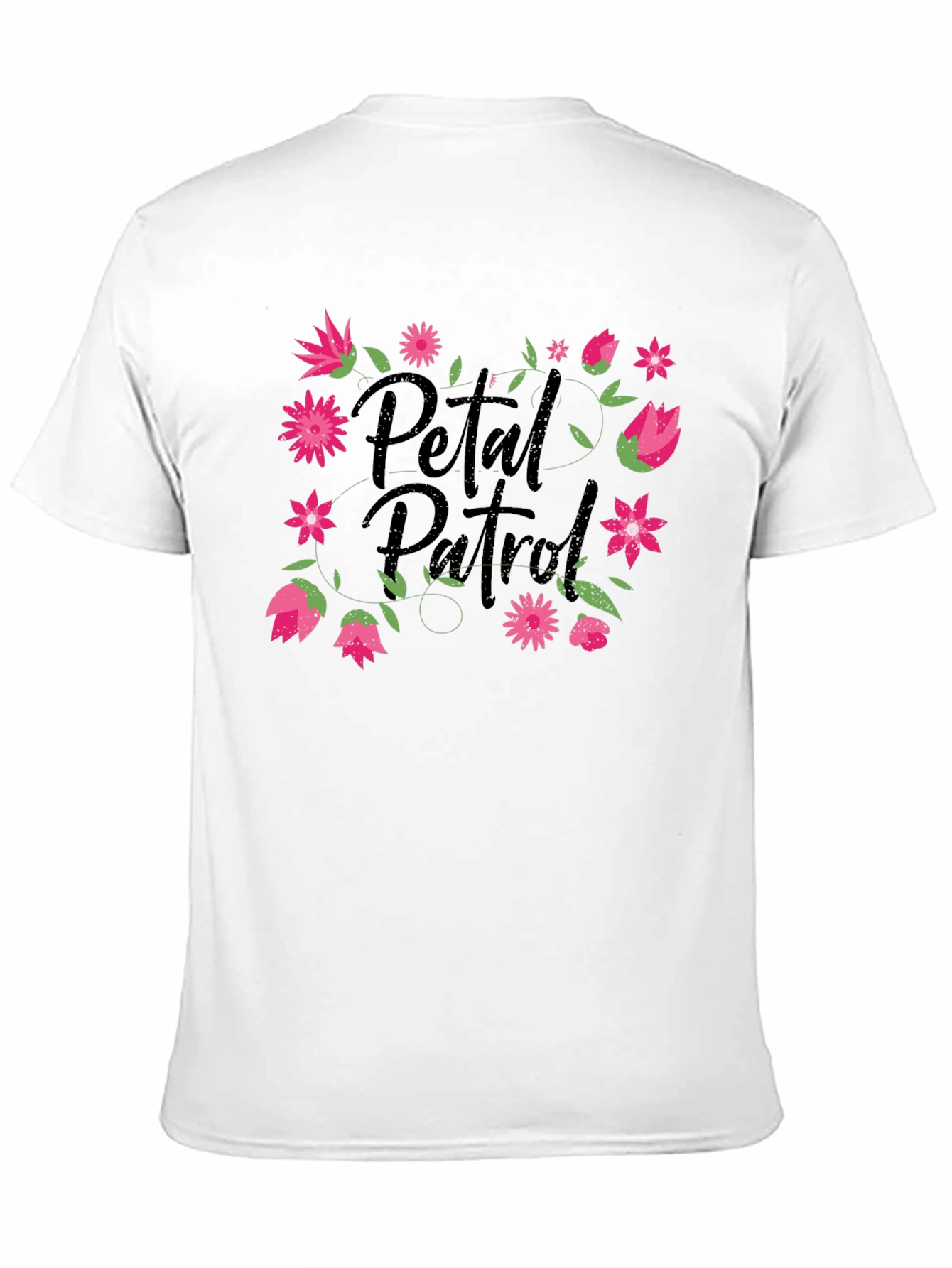 Petal Patrol Graphic Tee - Black Cotton T-Shirt