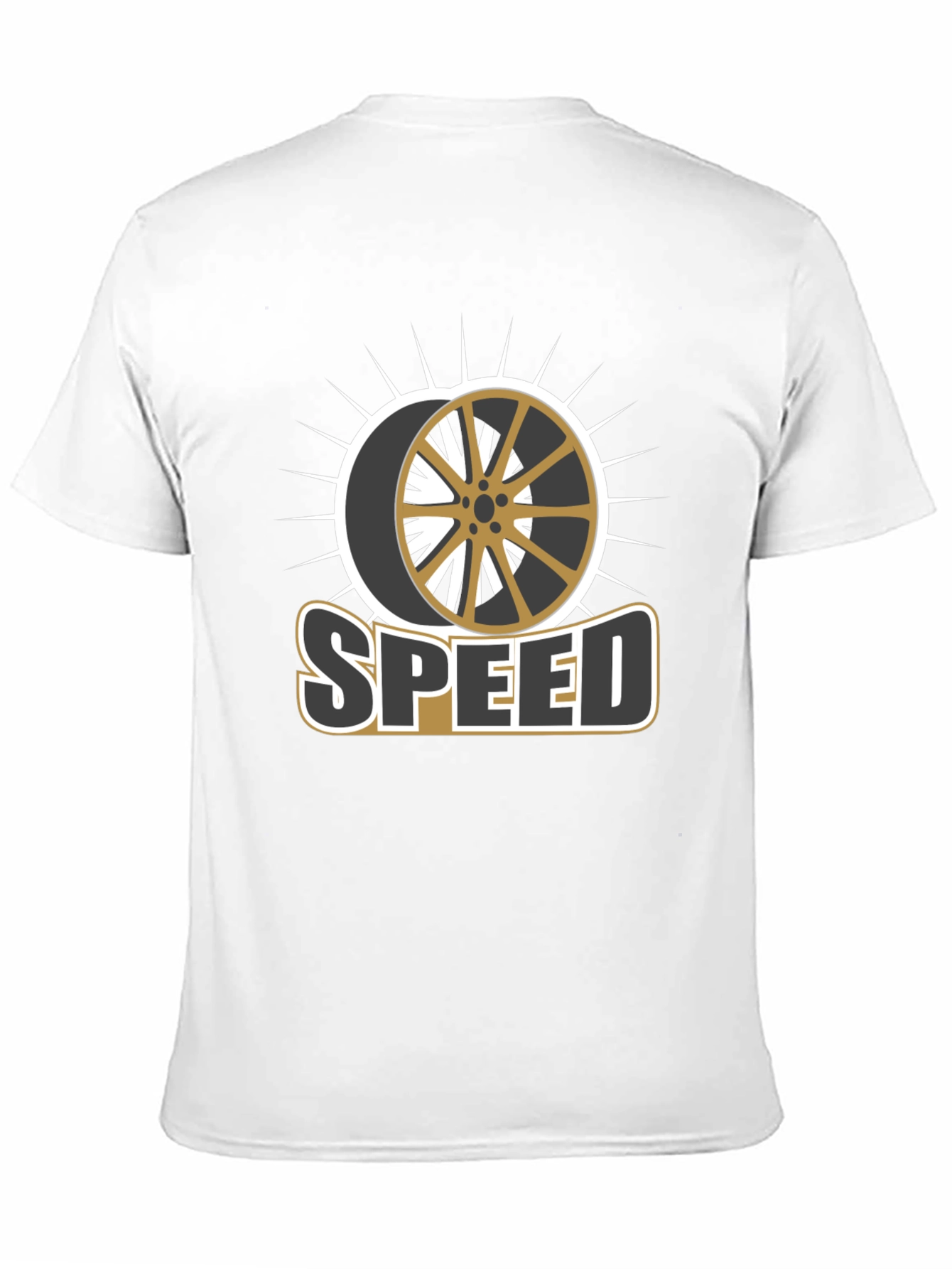 Stylish Speed Wheel Graphic Black T-Shirt