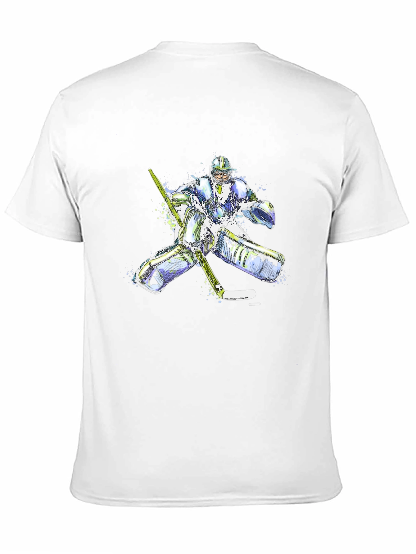 Hockey Goalie Graphic Tee - Black Cotton T-Shirt