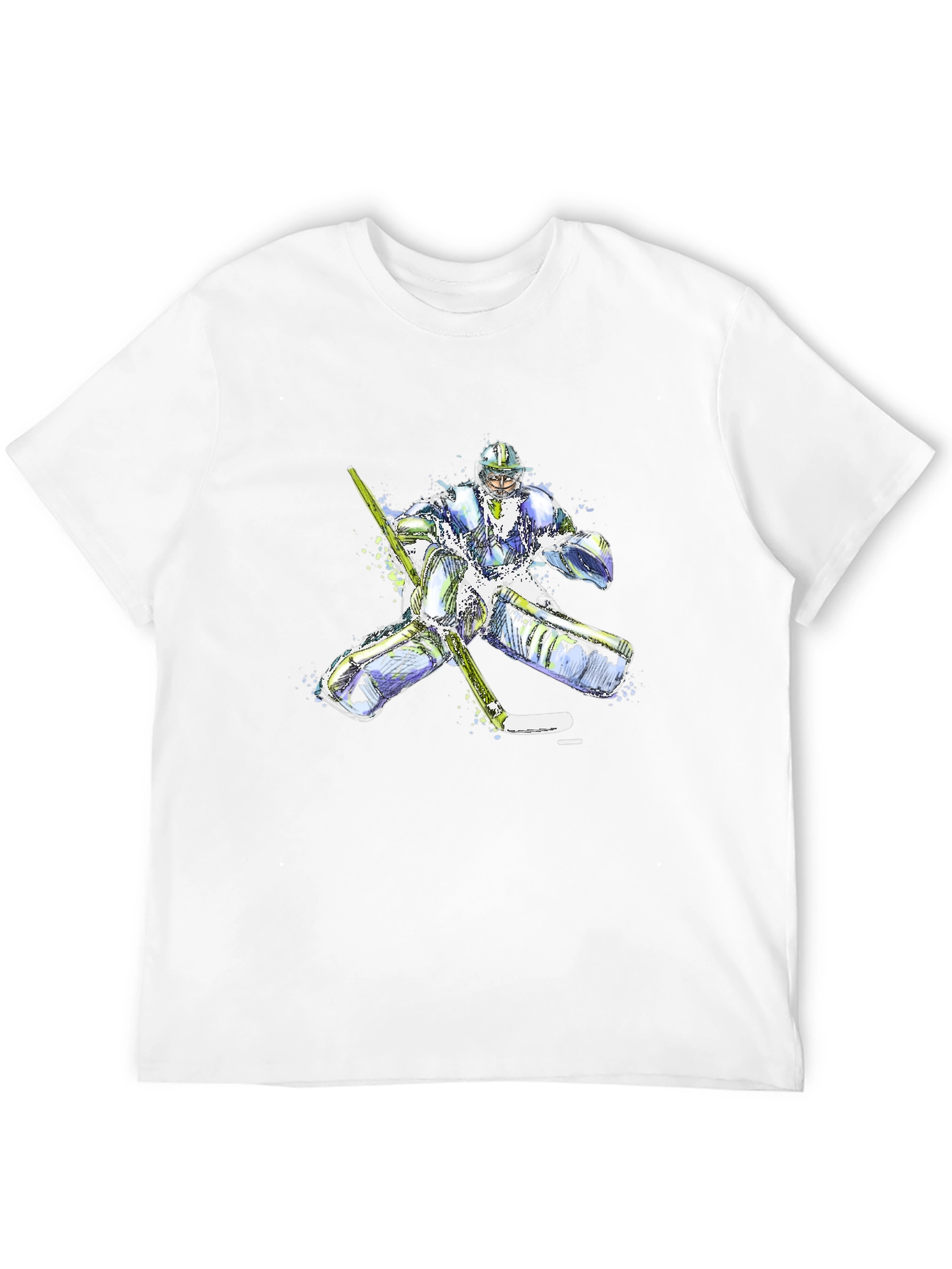 Hockey Goalie Graphic Tee - Black Cotton T-Shirt