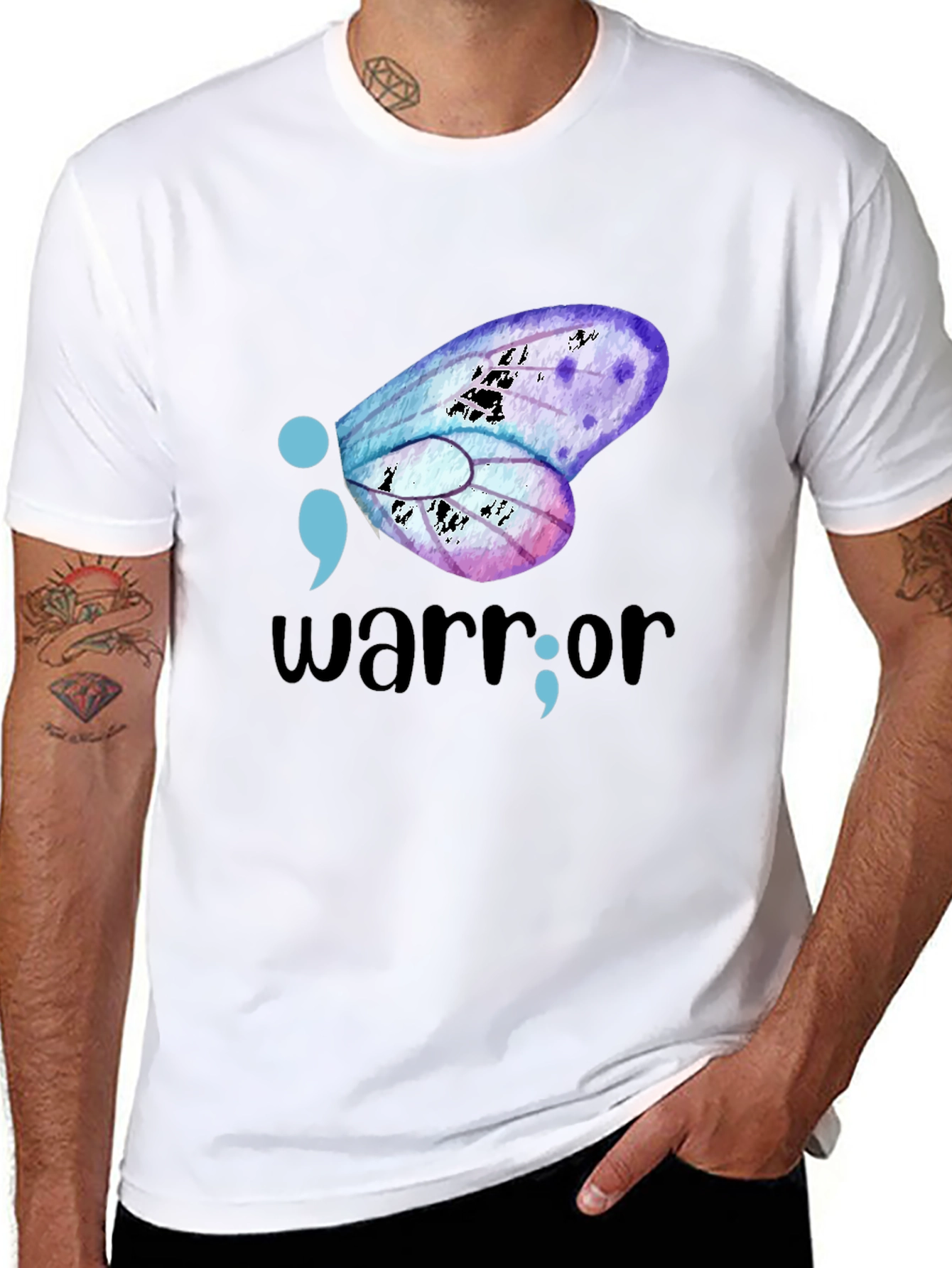 Semicolon Butterfly Warrior Graphic Tee